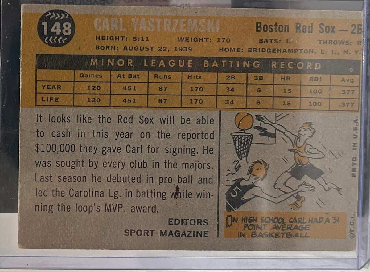 Carl Yastrzemski Sport Magazine 1960 Rookie Star Card #148