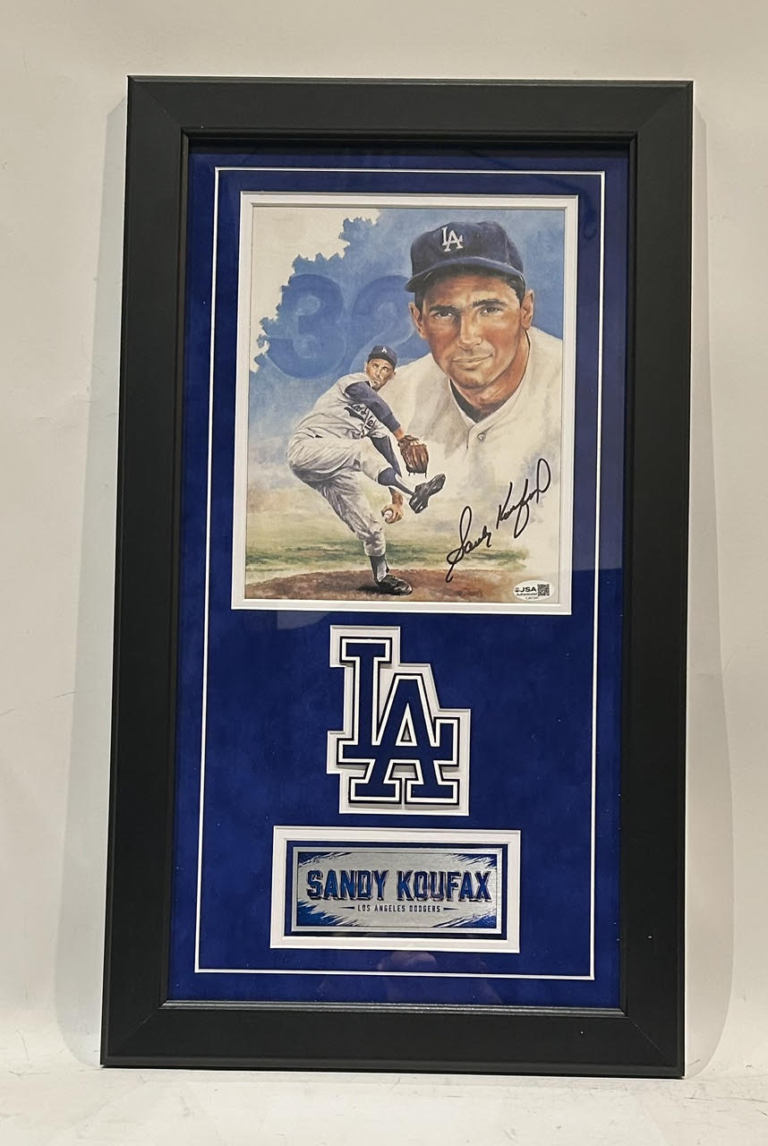 Sandy Koufax Autographed Deluxe Framed Los Angeles Dodgers 8x10 Photo - JSA COA - Latitude Sports Marketing