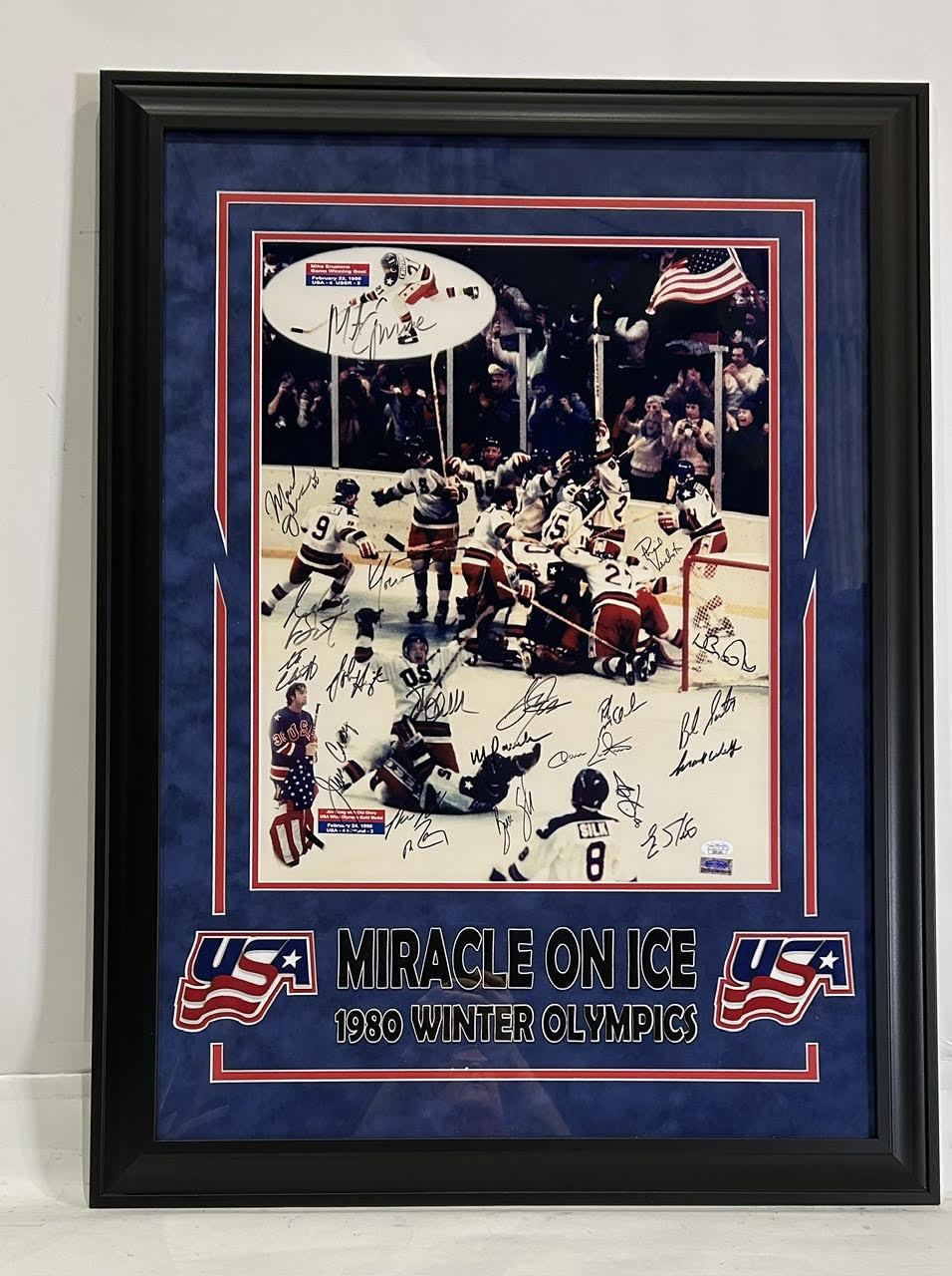 Miracle on Ice 1980 USA Gold Medal Team Signed (incl. H. Brooks) 16x20 - JSA LOA - Latitude Sports Marketing