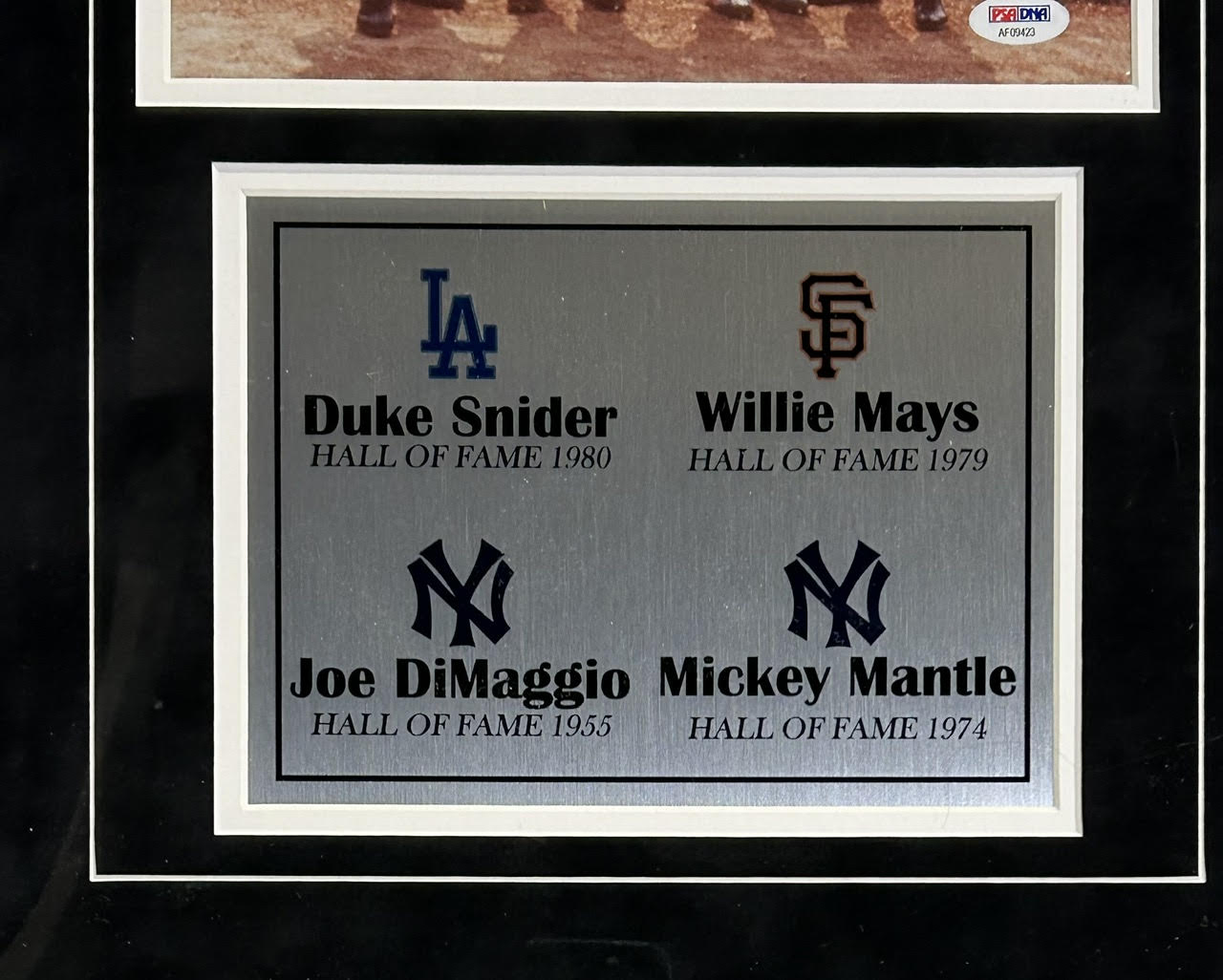 Duke Snider, Willie Mays, Joe DiMaggio & Mickey Mantle Autographed 8x10 - PSA LOA - Latitude Sports Marketing
