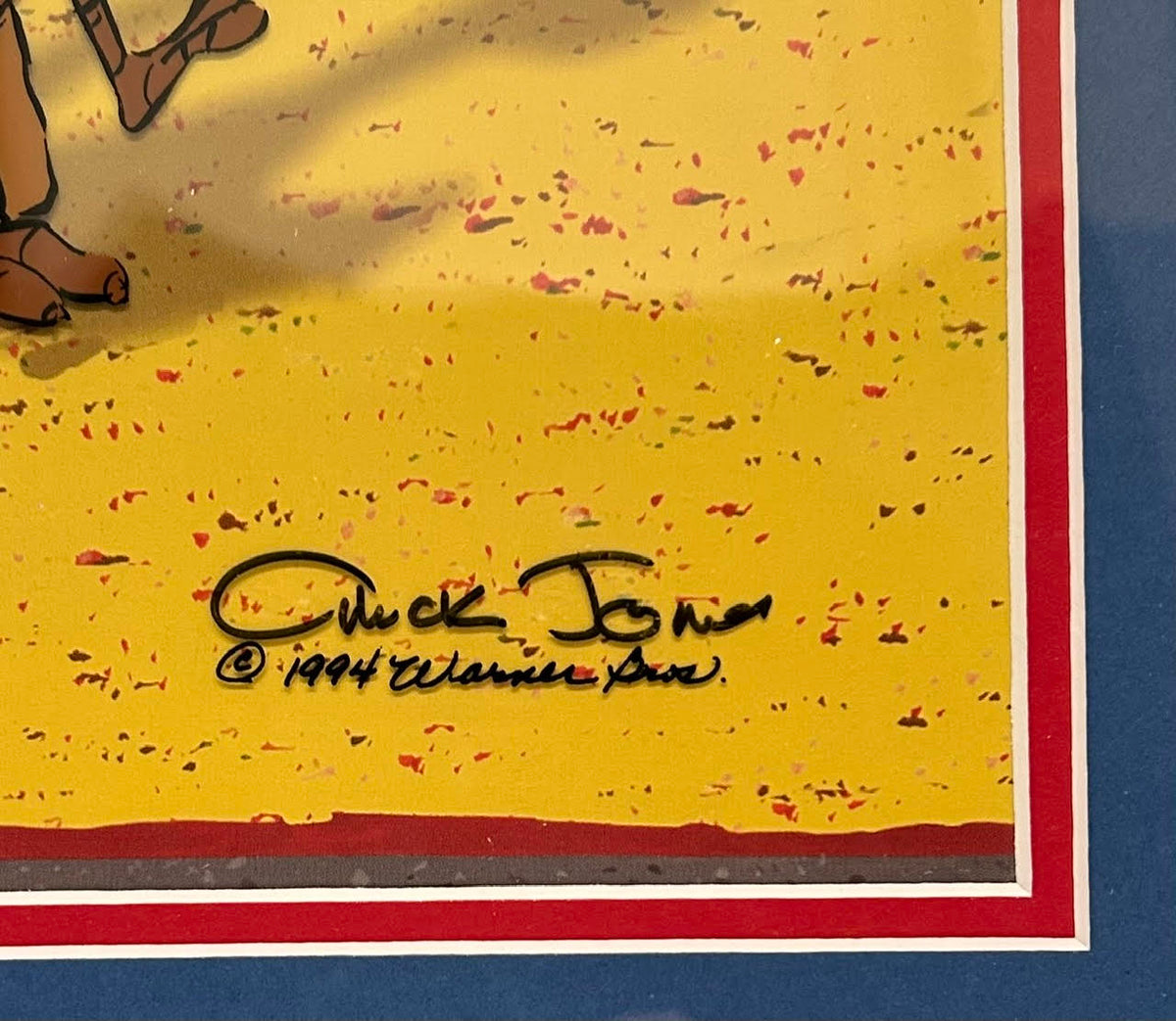 Chuck Jones Autographed Road Runner “The Neurotic Coyote” Hand-Painted Sericel #391/500 – Framed, JSA COA