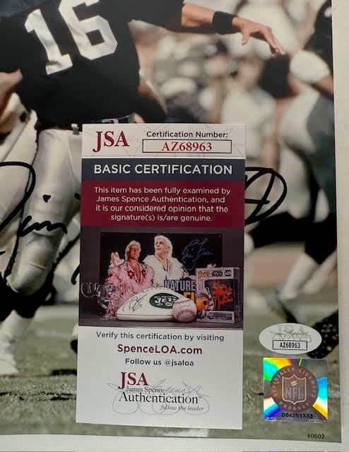 Jim Plunkett Autographed Las Vegas Raiders 8x10 Photo JSA COA - Latitude Sports Marketing