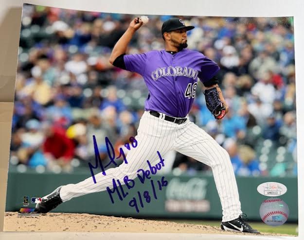 Germán Márquez Autographed/Inscribed Colorado Rockies 8x10 Photo JSA COA - Latitude Sports Marketing
