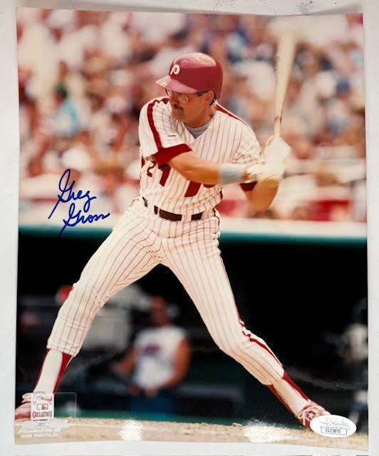 Greg Gross Autographed Philadelphia Phillies 8x10 Photo JSA COA - Latitude Sports Marketing