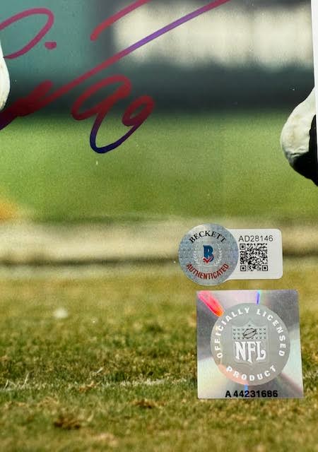 Neil Smith Autographed Denver Broncos White Jersey 8x10 Photo BAS COA - Latitude Sports Marketing