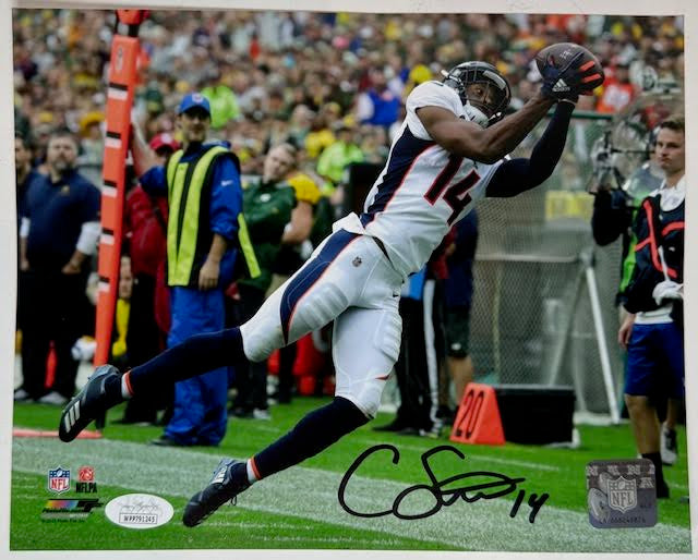 Courtland Sutton Autographed Denver Broncos 8x10 Photo JSA COA - Latitude Sports Marketing