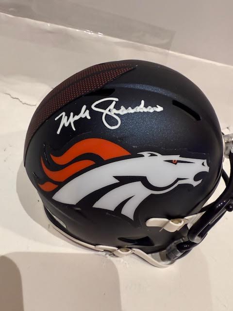 Mike Shanahan Autographed Denver Broncos Navy Mini Helmet