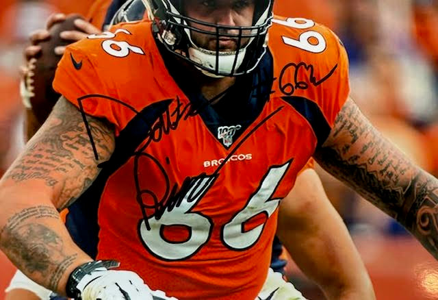 Dalton Risner Autographed Denver Broncos 8x10 Photo JSA COA