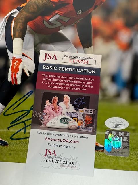 Shane Ray Autographed Denver Broncos 8x10 Photo JSA COA - Latitude Sports Marketing