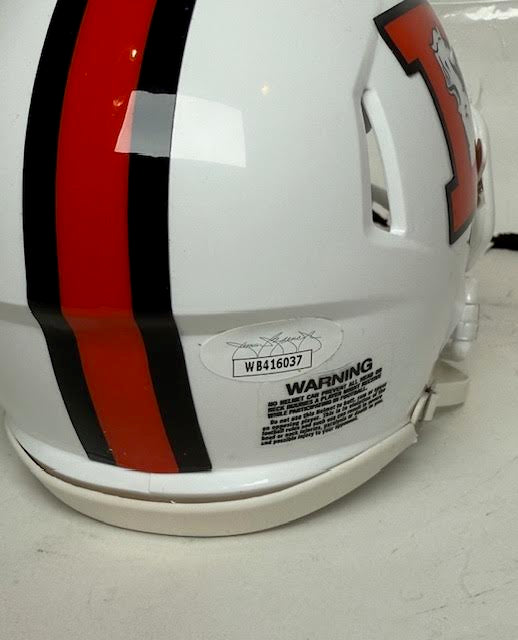 P.J. Locke Autographed Denver Broncos Snowcapped Mini Helmet – JSA COA