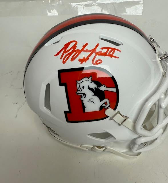 P.J. Locke Autographed Denver Broncos Snowcapped Mini Helmet – JSA COA