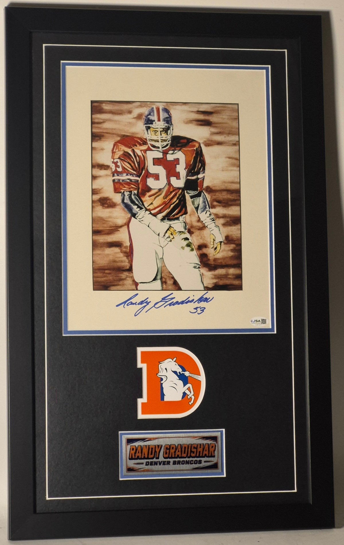 Randy Gradishar Autographed Photo Framed Denver Broncos - JSA COA