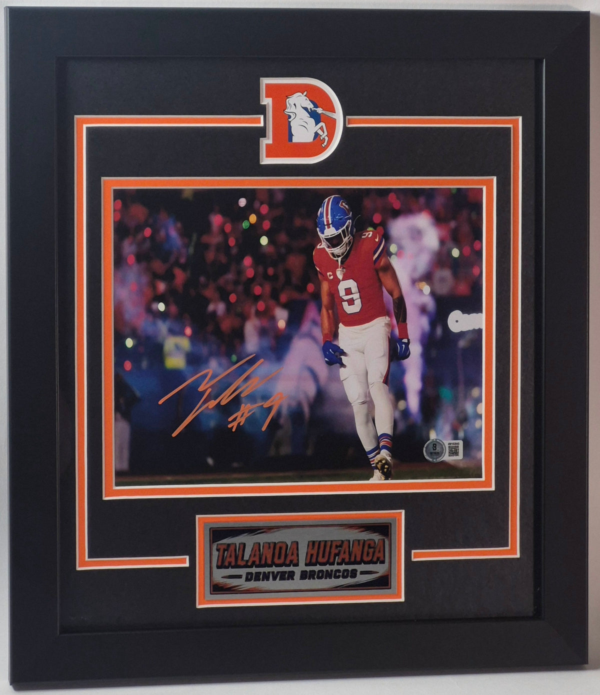 Talanoa Hufanga Autographed Denver Broncos Photo Framed - Beckett Authenticated
