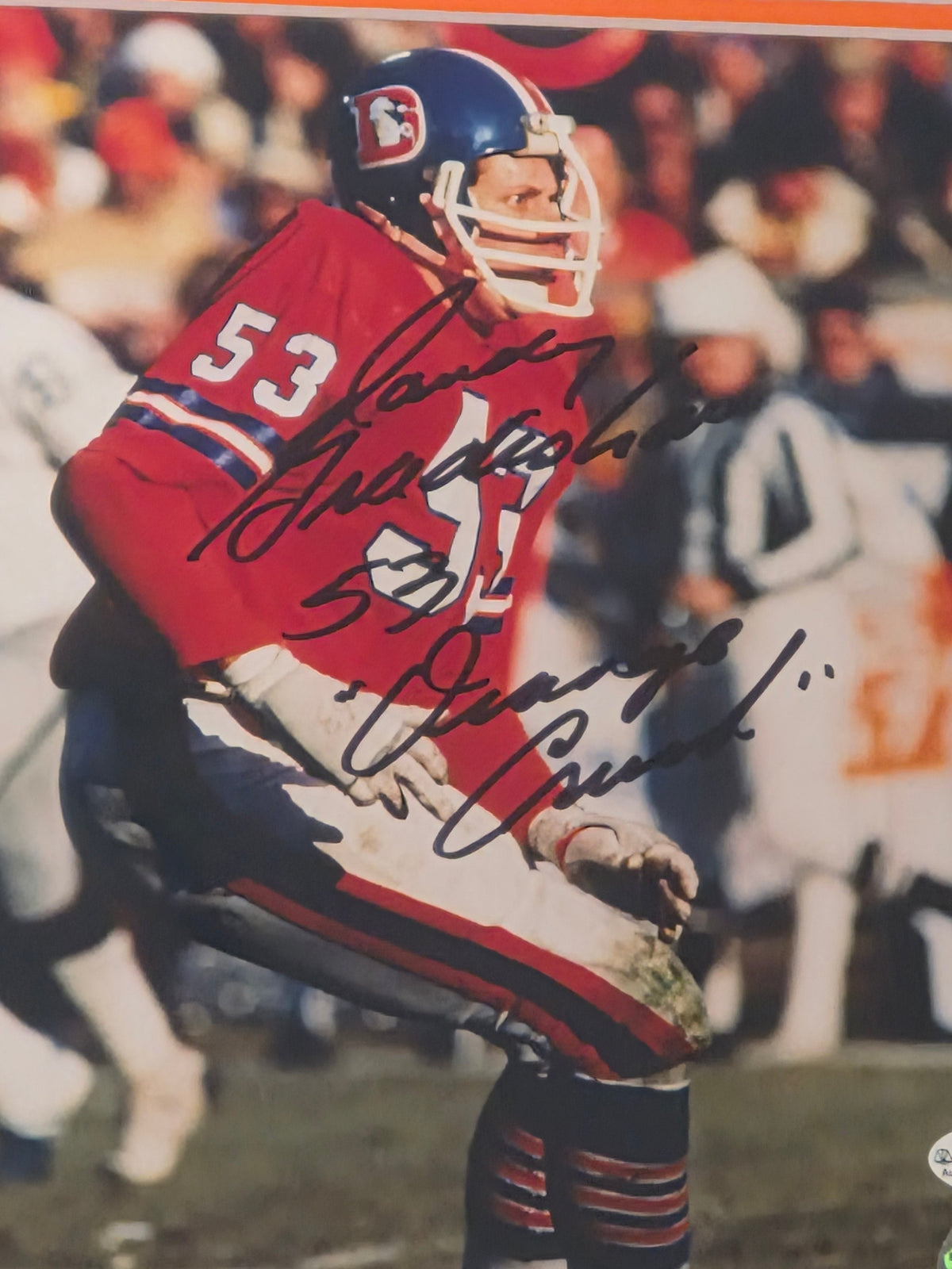 Randy Gradishar Autographed Broncos 8x10 Photo Framed (JSA COA)