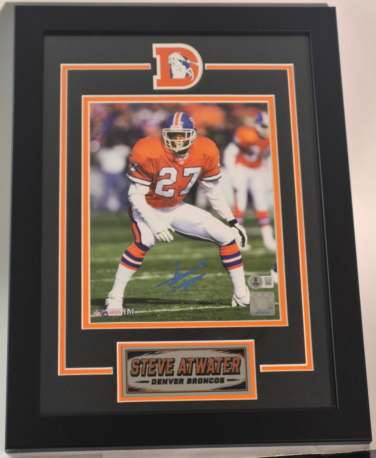 Steve Atwater Autographed 8x10 Photo Framed – Beckett Authenticated