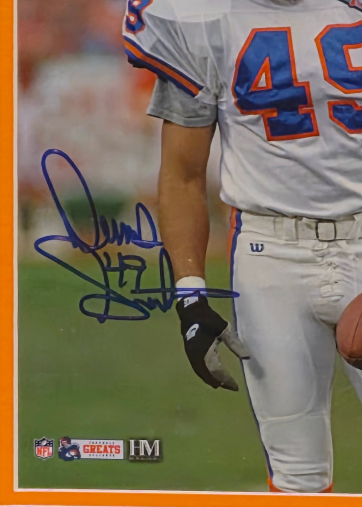 Dennis Smith Autographed 8x10 Denver Broncos Photo Framed - JSA COA