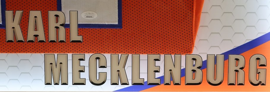 Karl Mecklenburg Autographed Broncos Jersey with Inscriptions Framed Lighted Shadowbox
