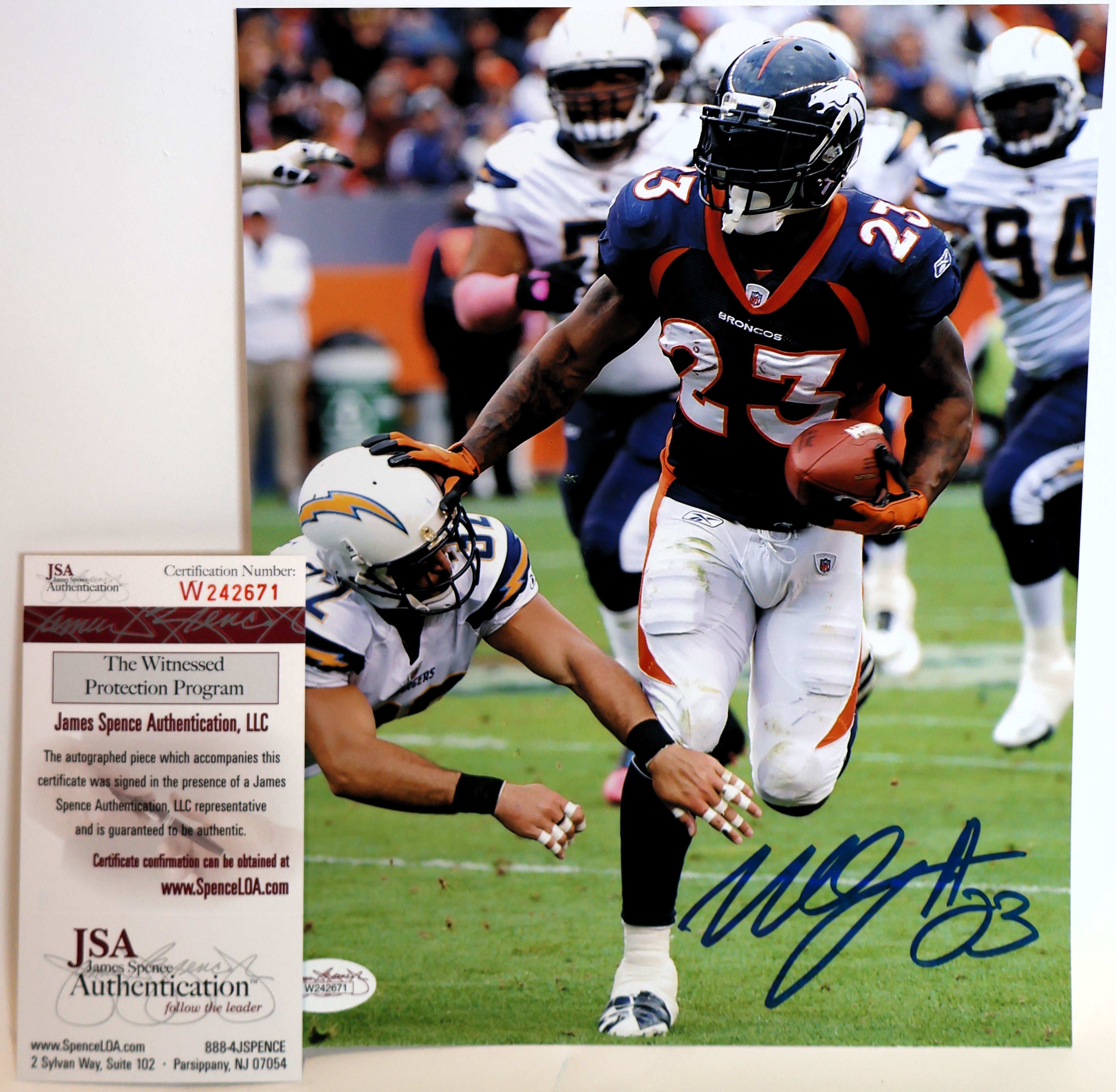 Willis McGahee Autographed 8x10 Photograph (James Spence COA)