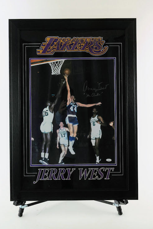 Jerry West Los Angeles Lakers Autographed 16"x20" Photo with Deluxe Frame - Latitude Sports Marketing