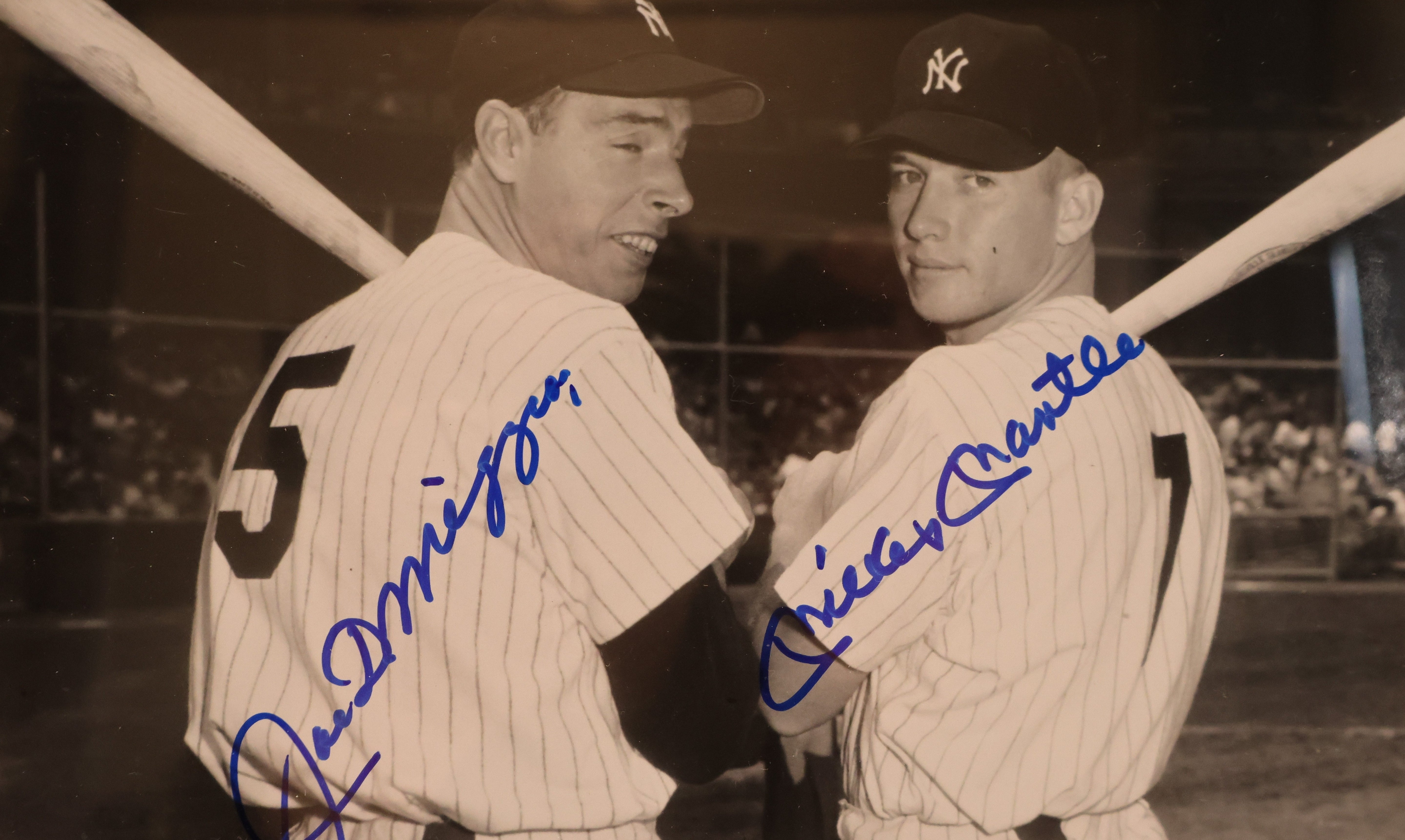 Joe DiMaggio and Mickey Mantle Autographed 8x10 Photo