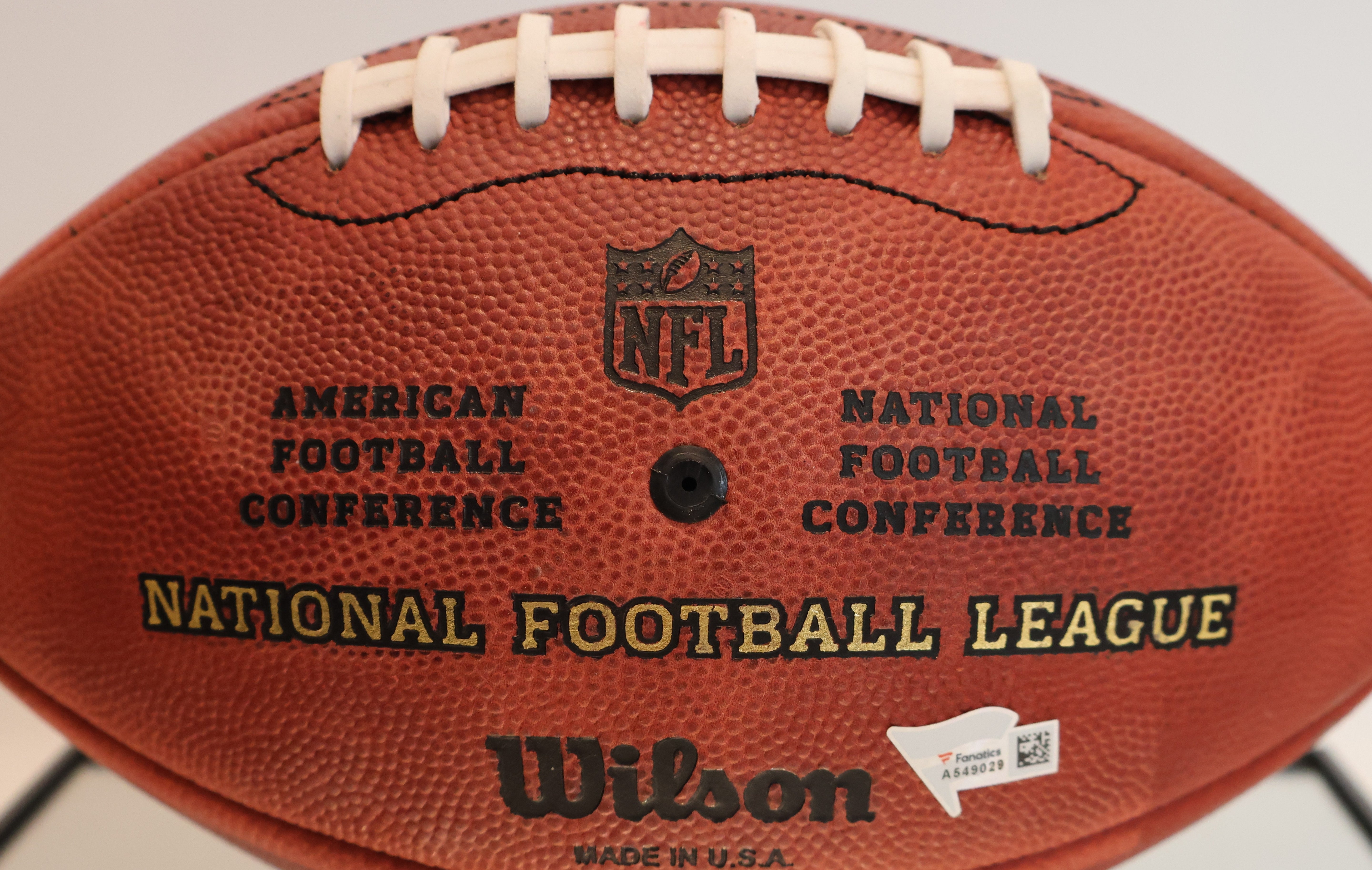 Jim Brown, Barry Sanders, and Emmitt Smith Autographed Football with Case
