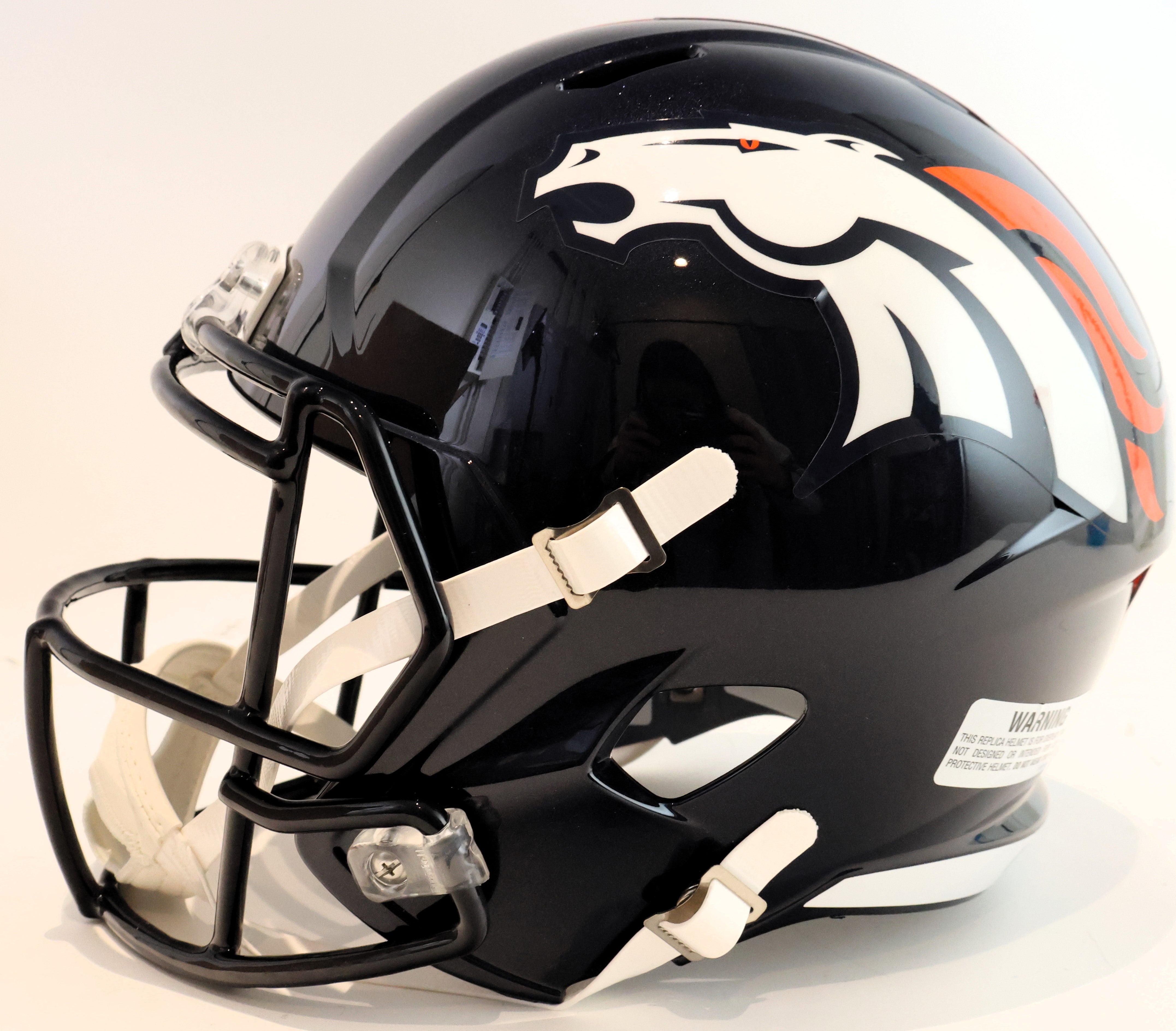 Steve Atwater Broncos Blue Speed Replica Helmet Beckett COA