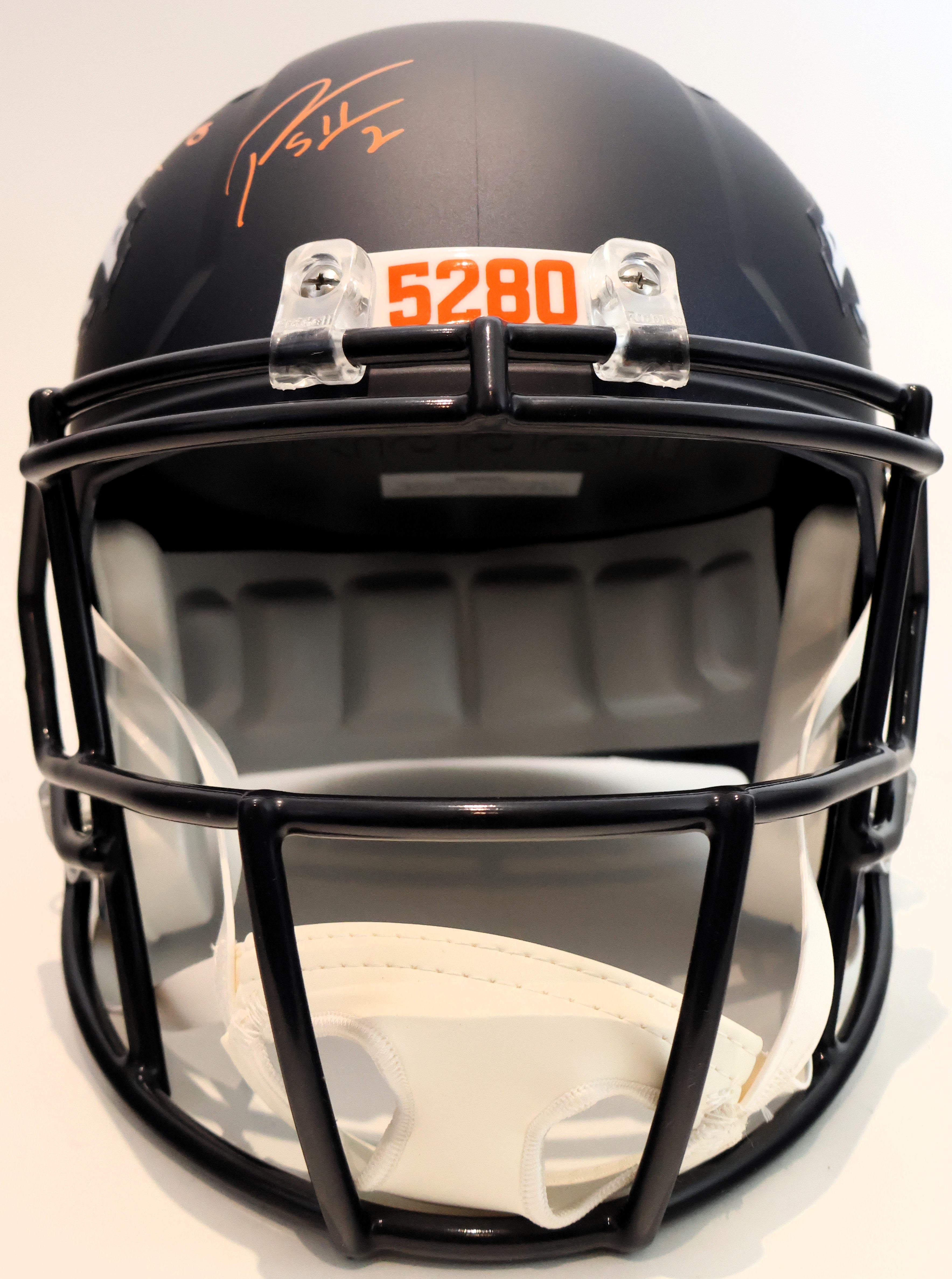Bo Nix and Patrick Surtain II Broncos Navy Replica Helmet Beckett COA