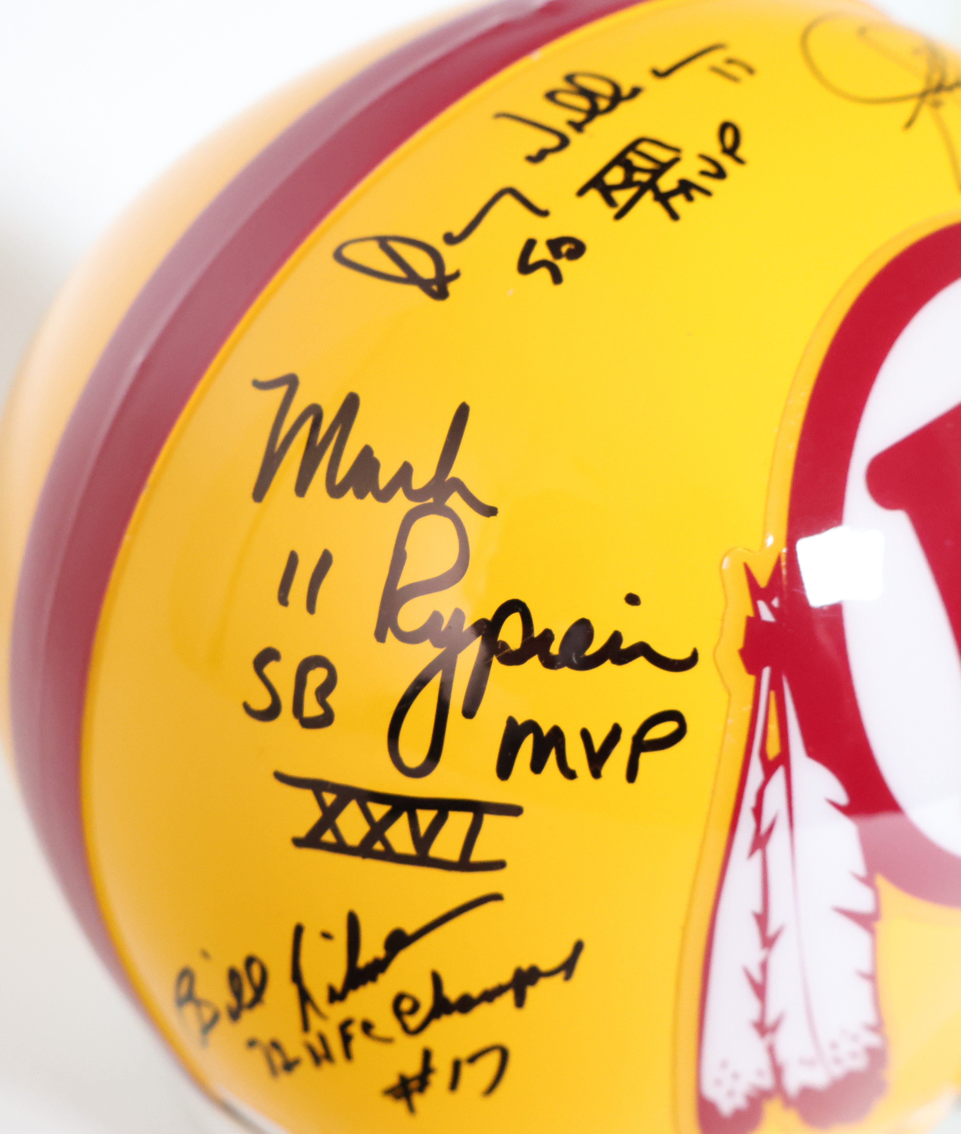 Washington Redskins Quarterback Legends Autographed Helmet JSA LOA