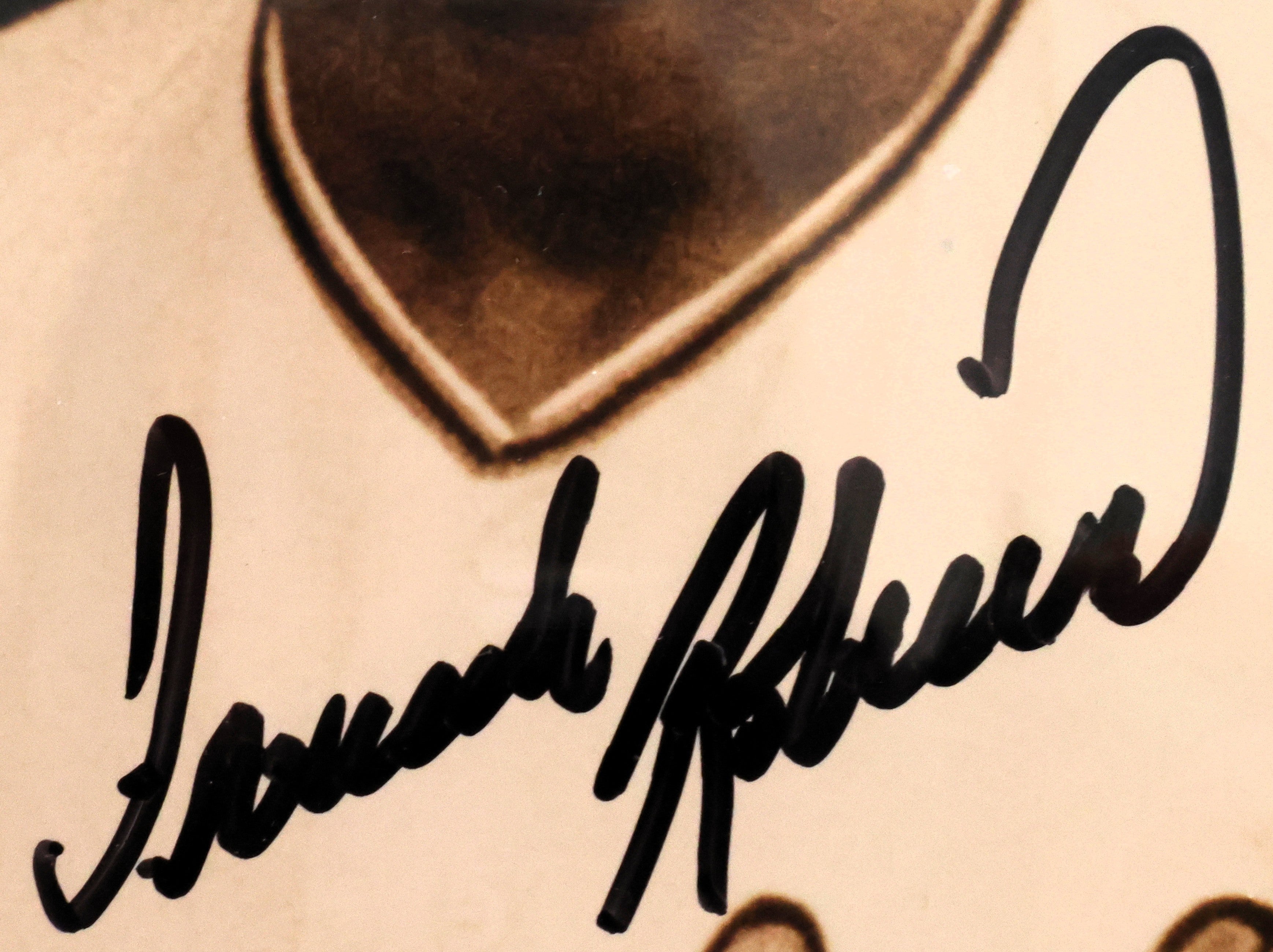 Brooks Robinson and Frank Robinson Autographed Hall of Fame 8x10 Photo with Plaque JSA COA