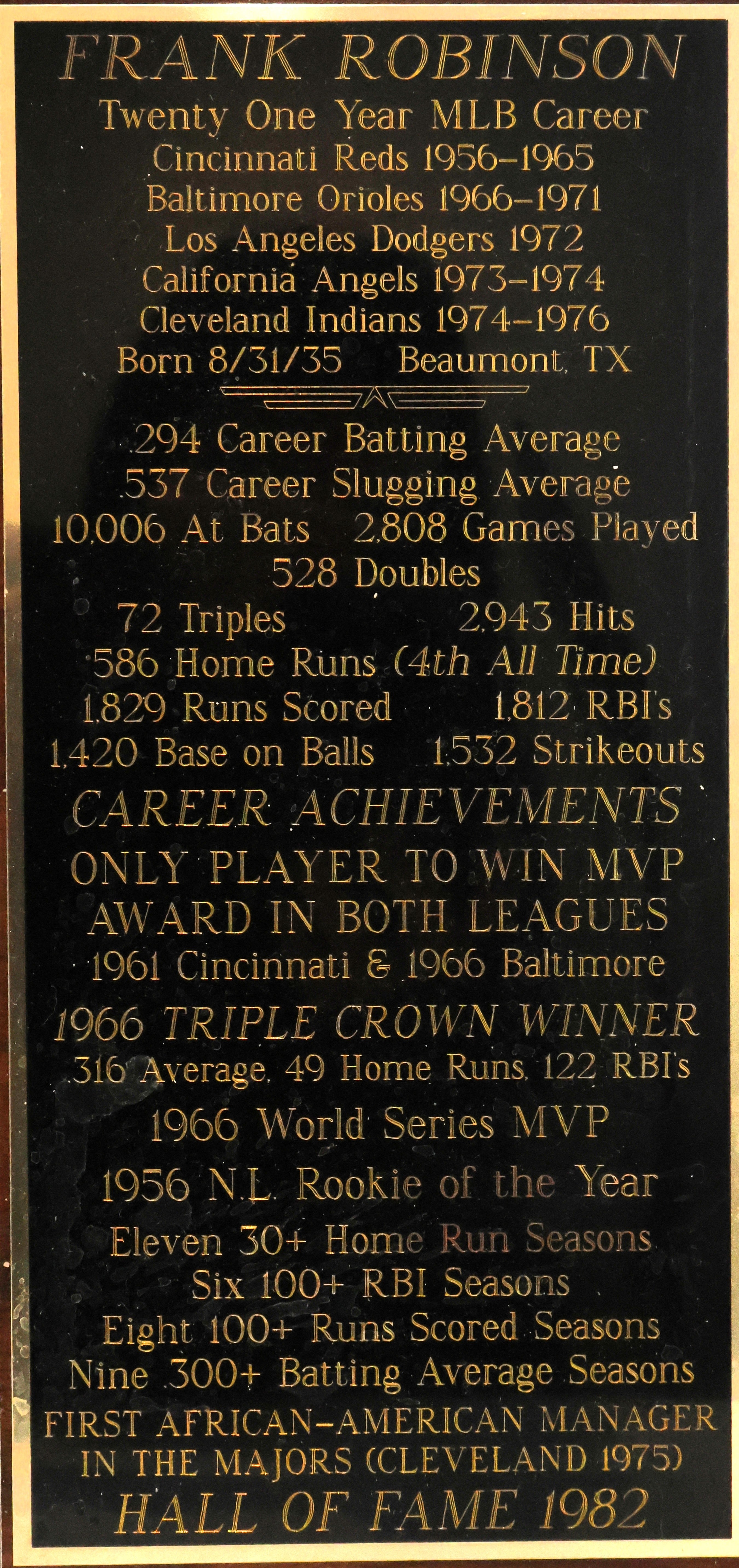 Brooks Robinson and Frank Robinson Autographed Hall of Fame 8x10 Photo with Plaque JSA COA