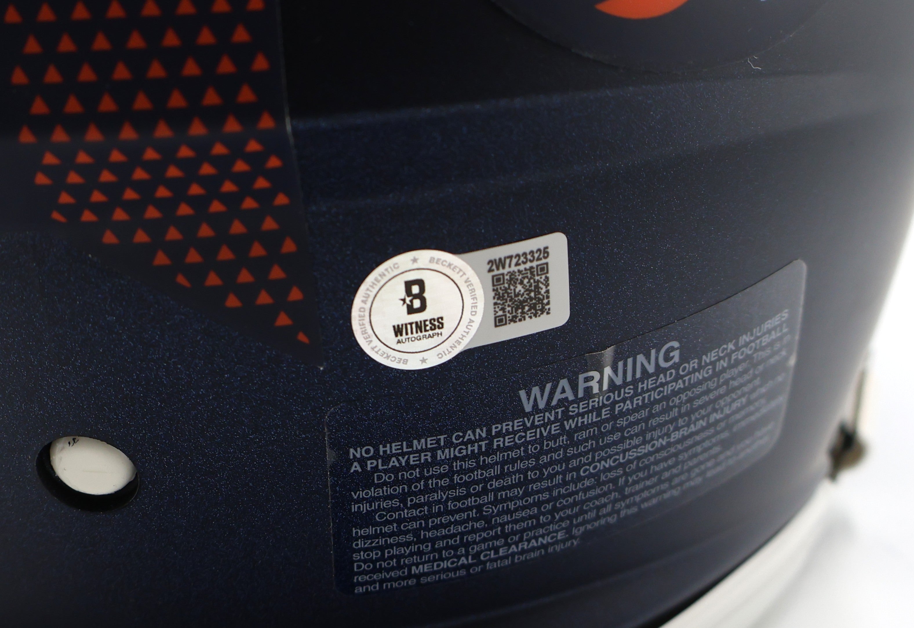 Bo Nix Autographed/Inscribed "Go Broncos" Navy Broncos Pro Speed Helmet Beckett COA