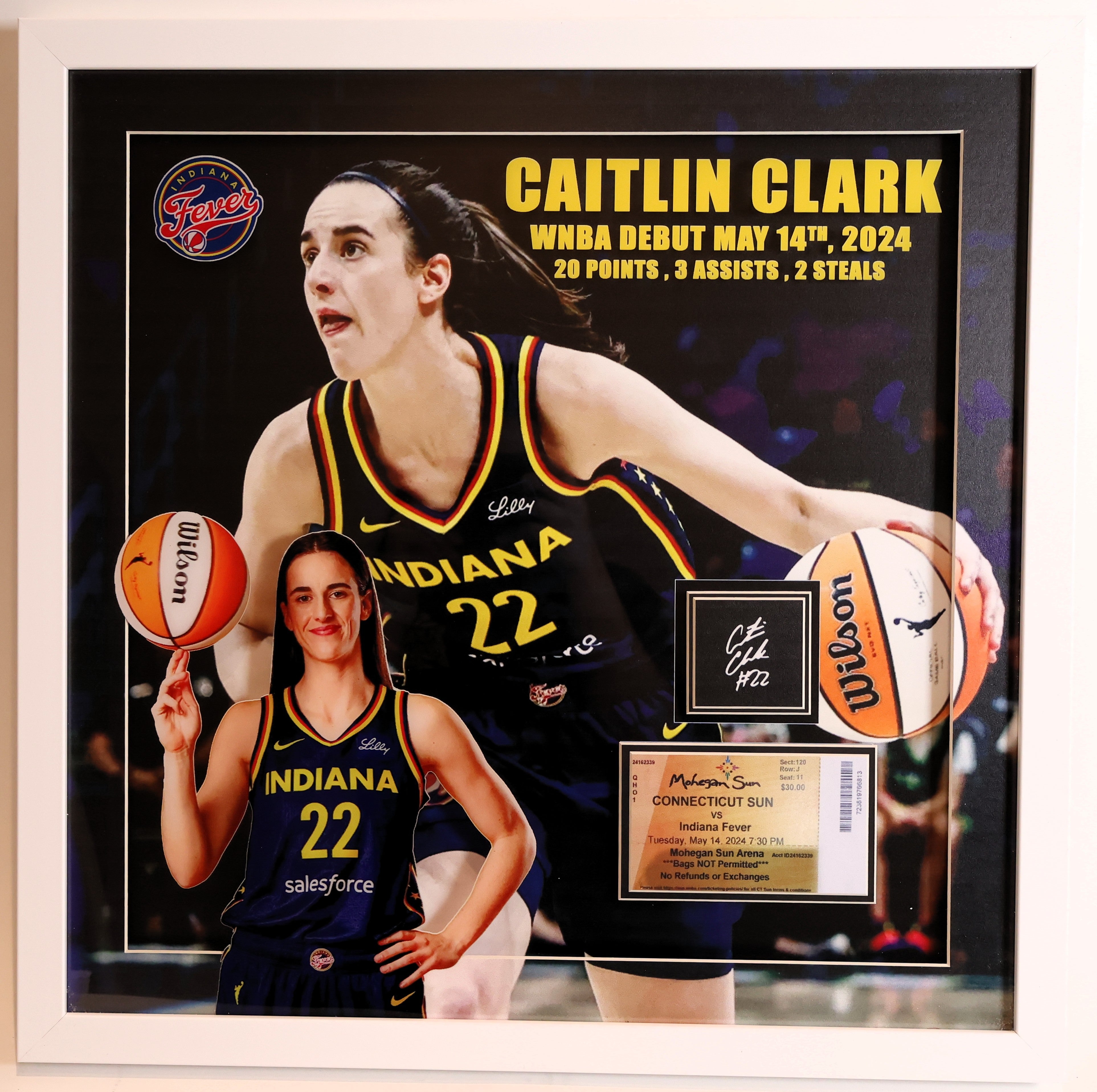 Caitlin Clark Framed Photo 22x22 with Laser Signature (Charity) - Latitude Sports Marketing