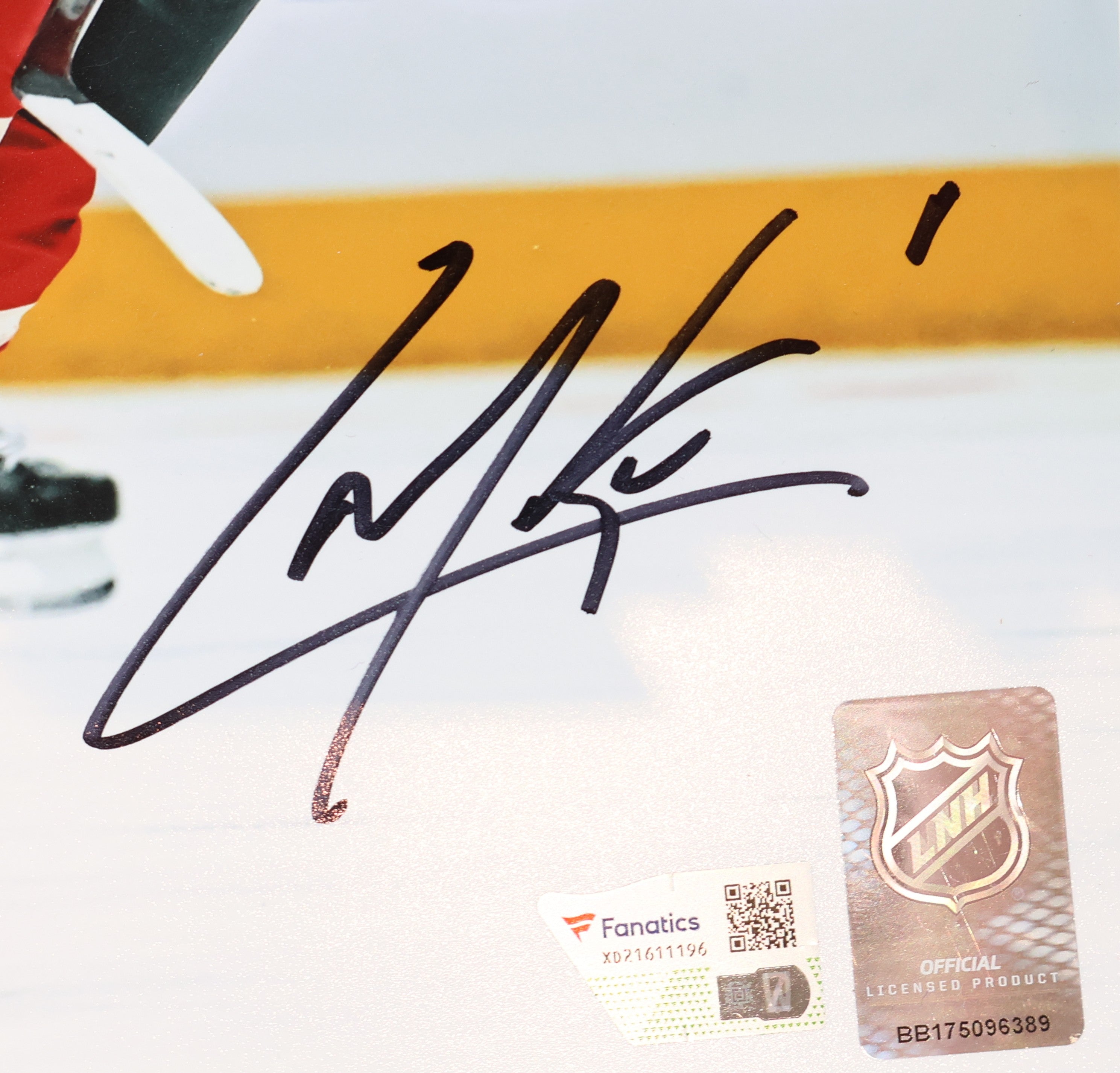 Cale Makar Autographed (black pen) 8x10 Photo (4 Nations Faceoff) - Team Canada