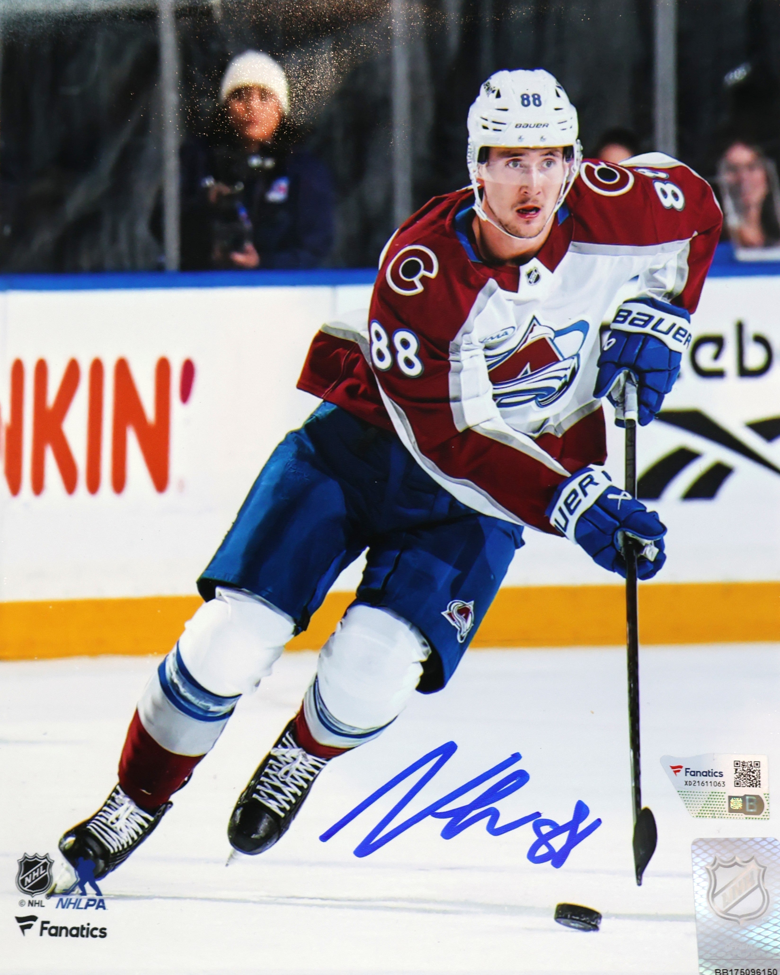 Martin Necas Autographed 8x10 Colorado Avalanche White Action(2) Photo