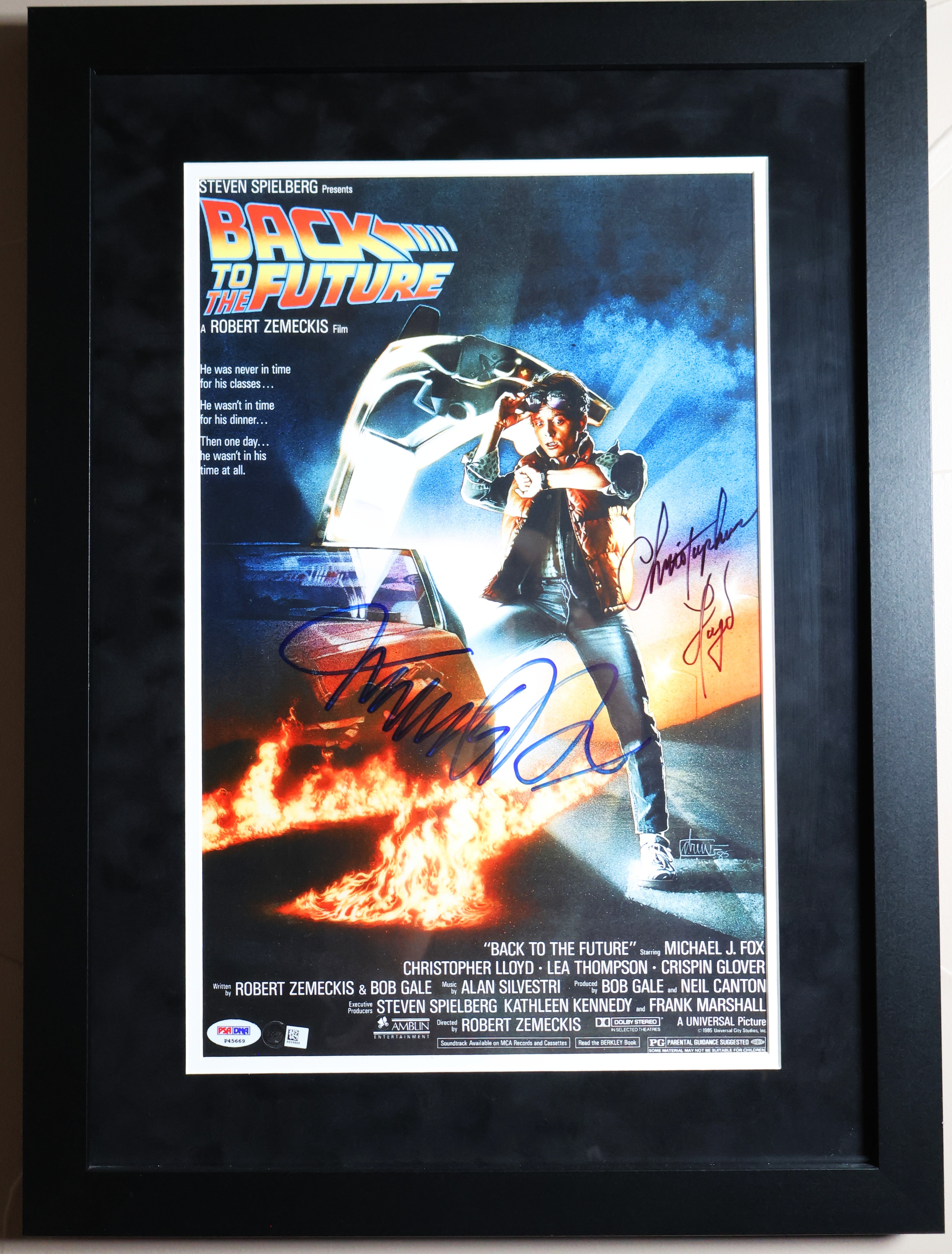 Back to the Future Framed Movie Poster Signed by Michael J. Fox and Christopher Lloyd