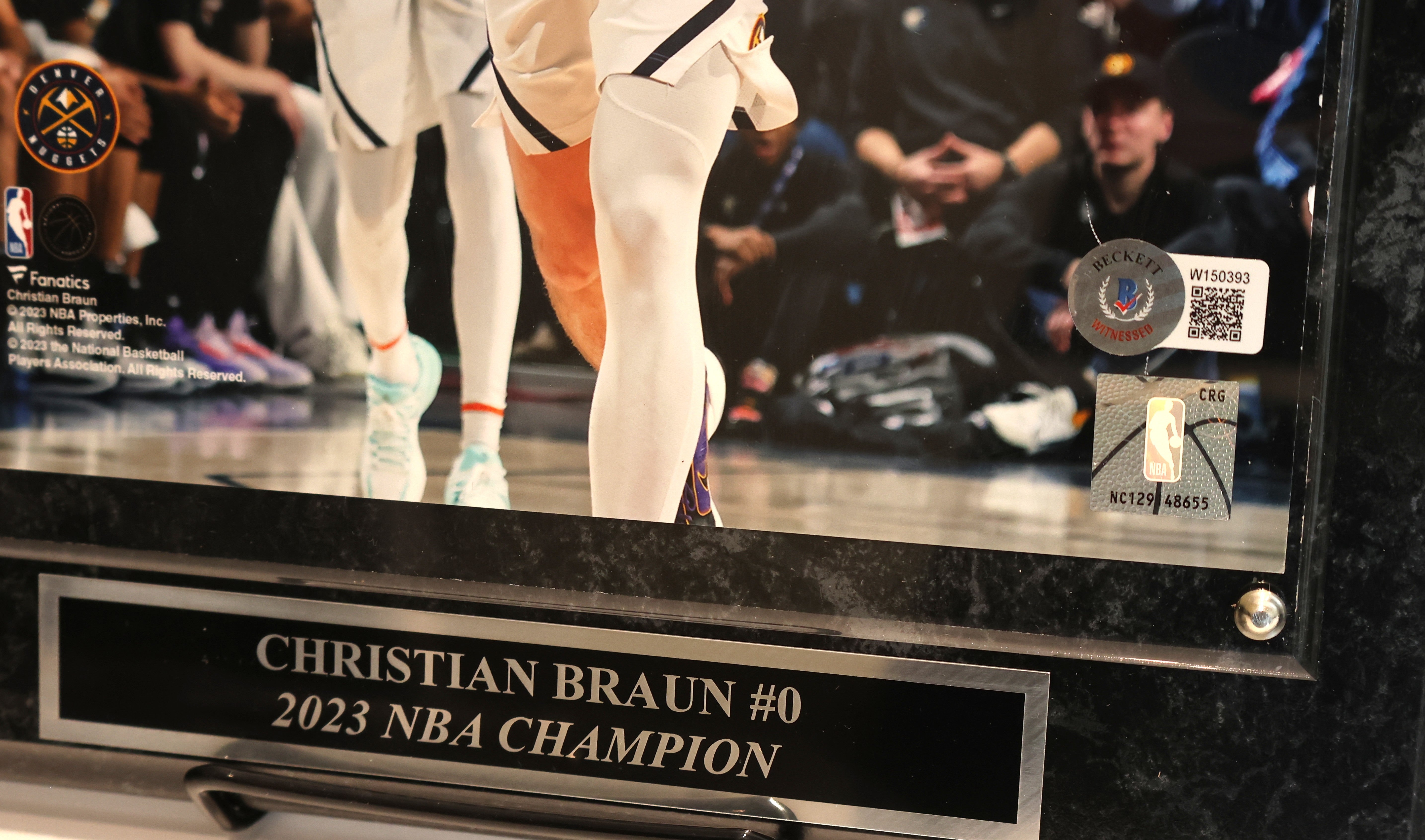 Christian Braun Autographed Denver Nuggets 8x10 Photo w/Plaque - Beckett COA
