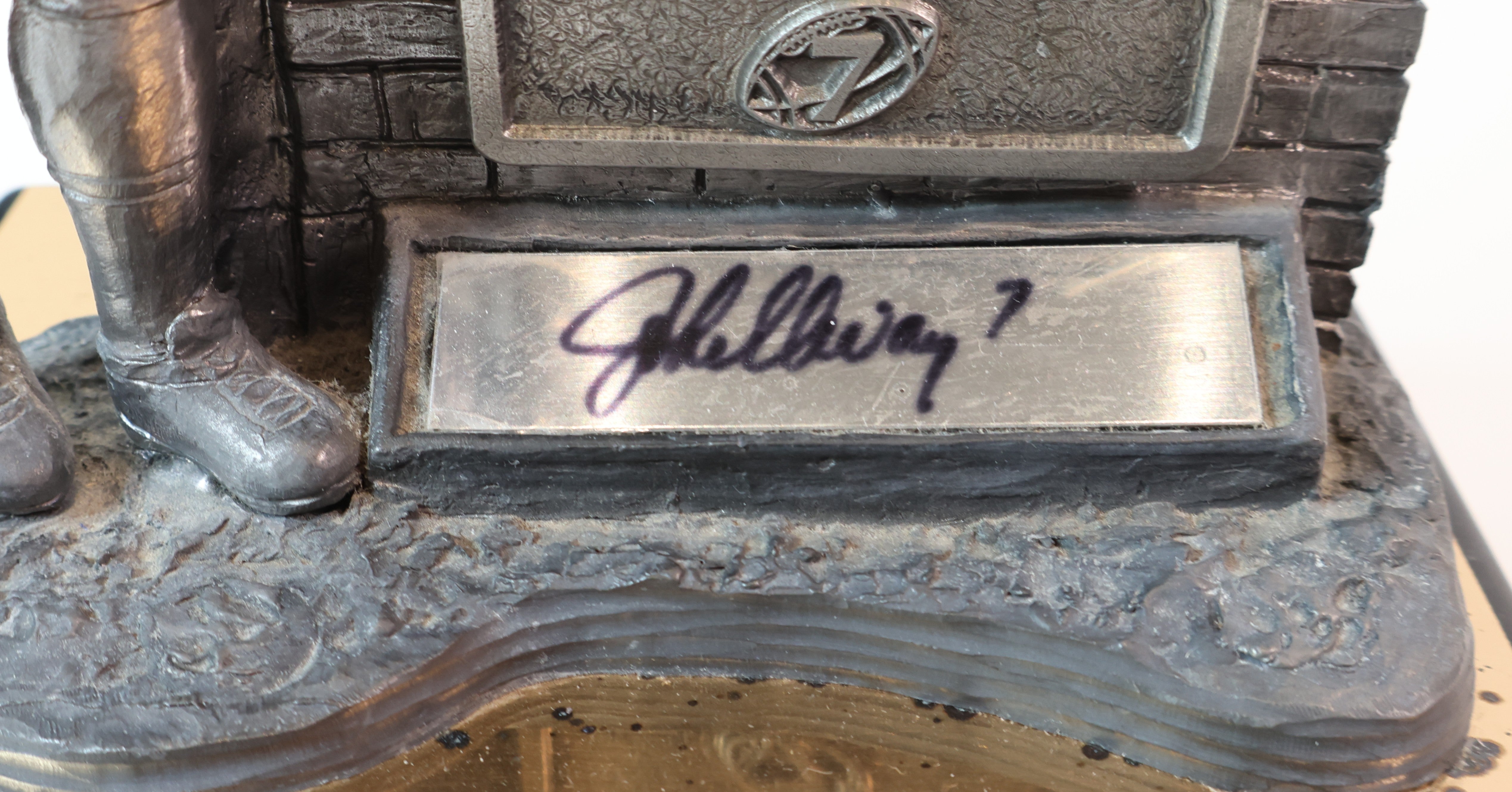 John Elway signed Michael Richer Pewter Statue JSA