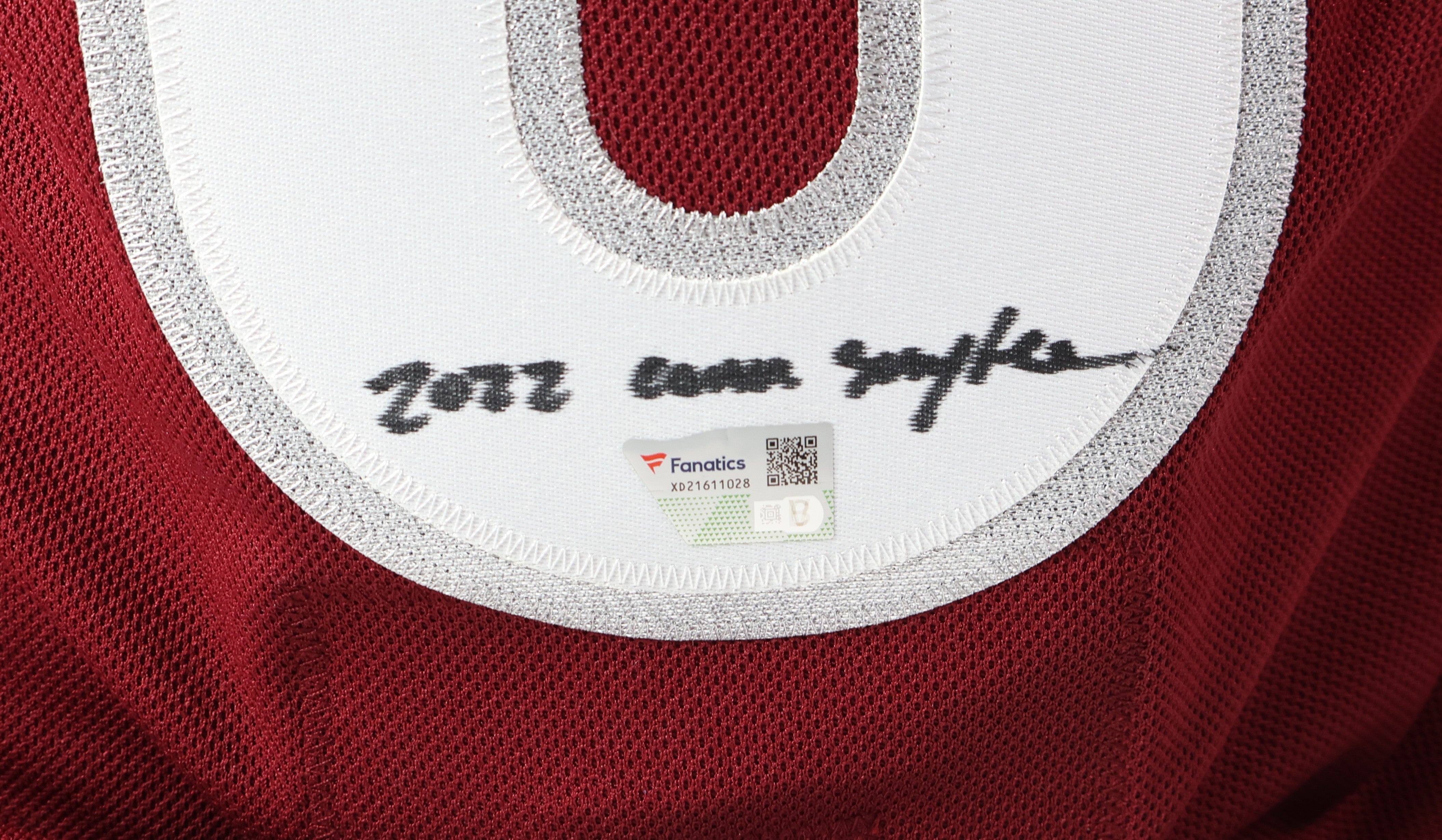 Cale Makar Autographed Avalanche Premium Jersey Fanatics COA w/ 2 inscriptions