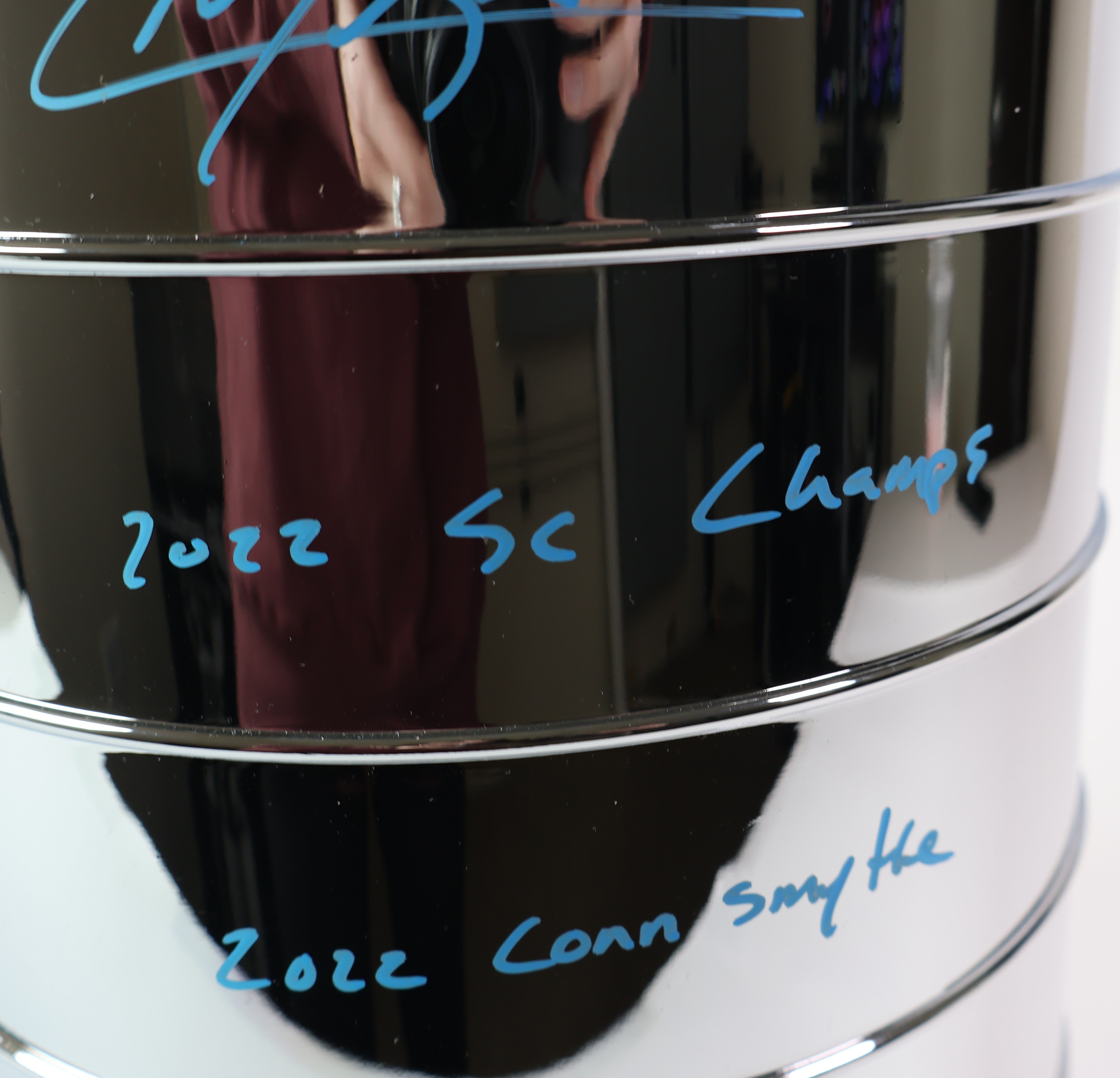 Cale Makar Autographed Replica Stanley Cup Trophy with 3 Inscriptions - 2022 Champions Edition