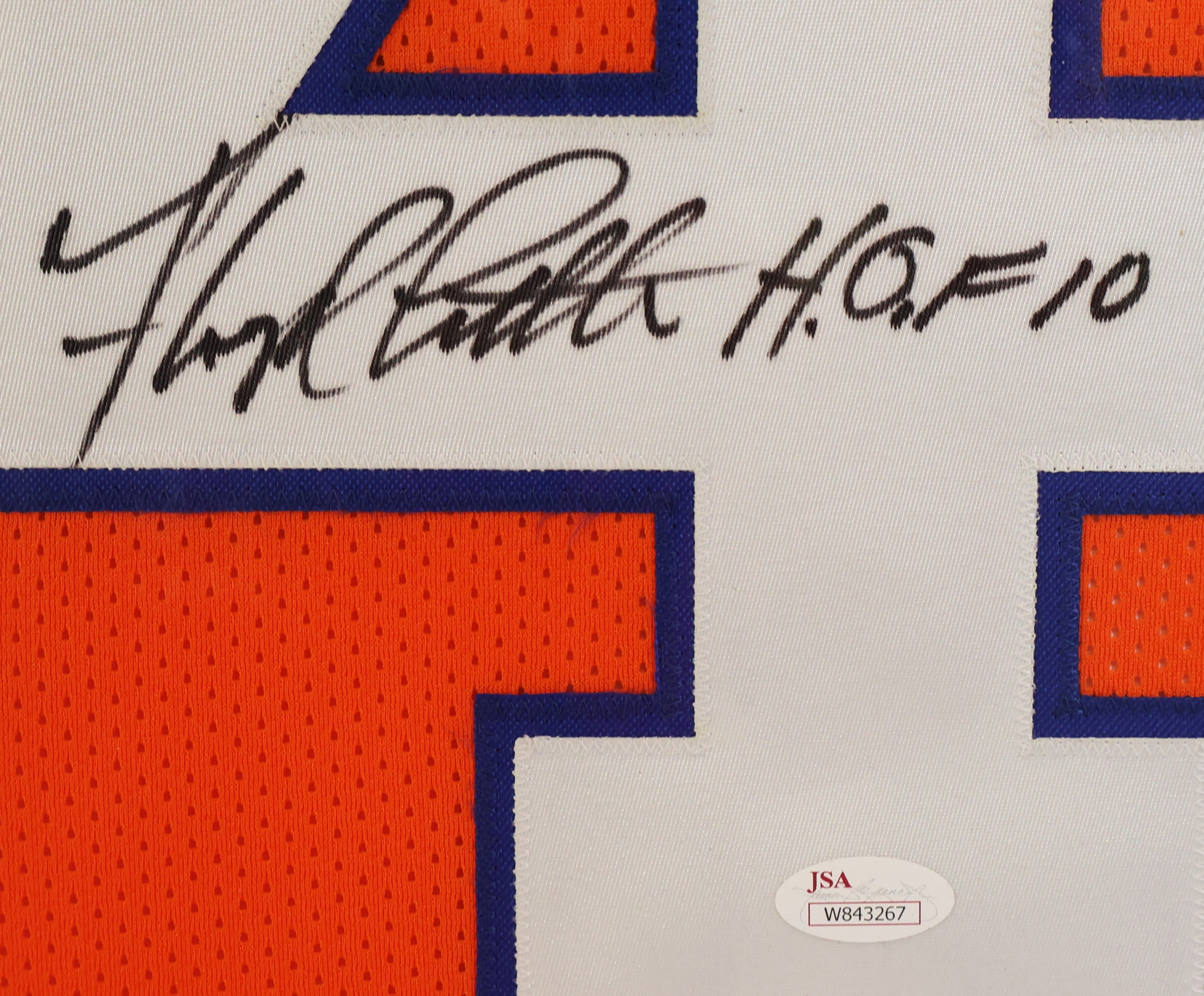 Floyd Little Autographed/Inscribed "HOF 10" Framed Denver Broncos Jersey JSA COA