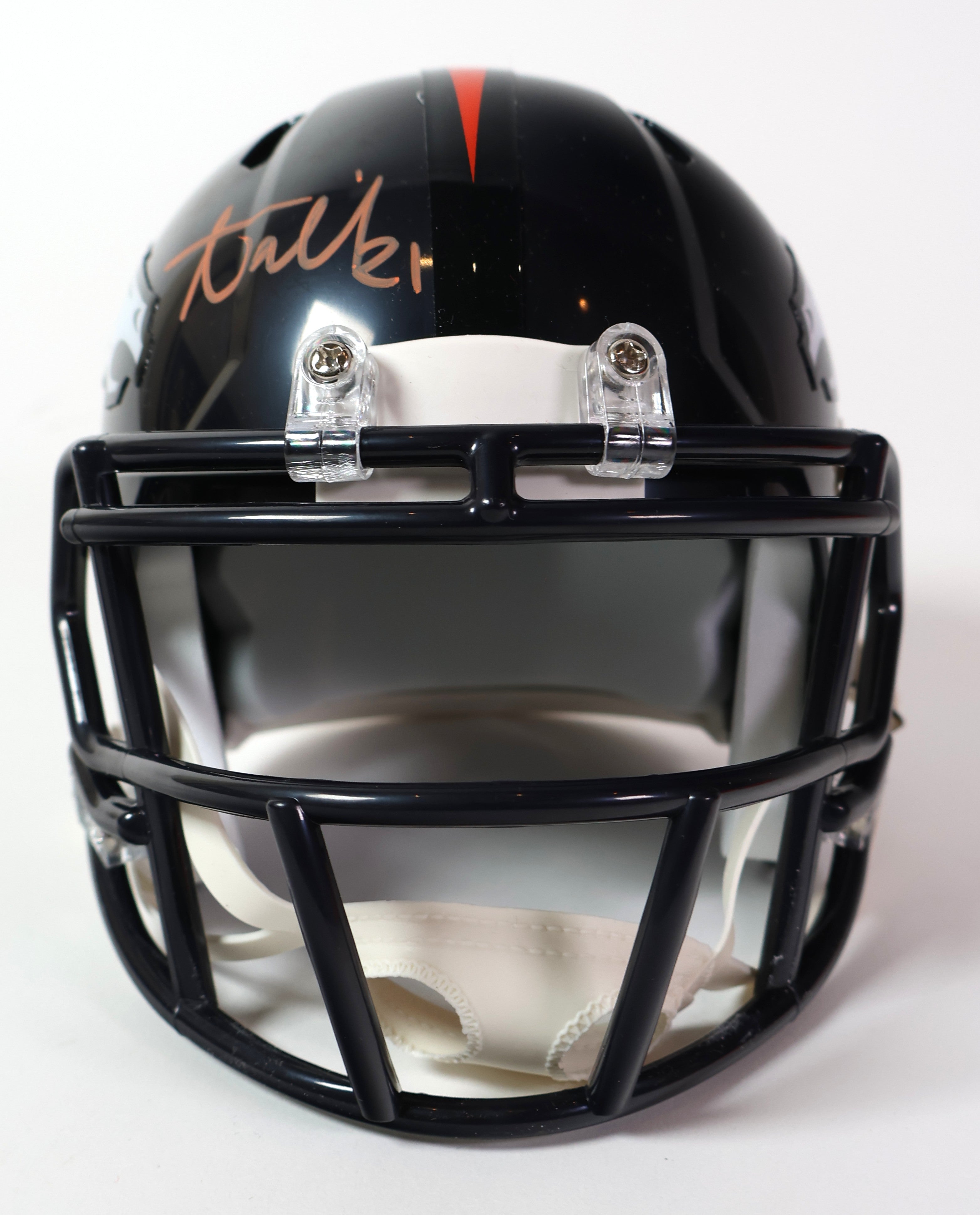 Aqib Talib and Chris Harris Autographed #25 Navy Mini Broncos Helmet Beckett COA