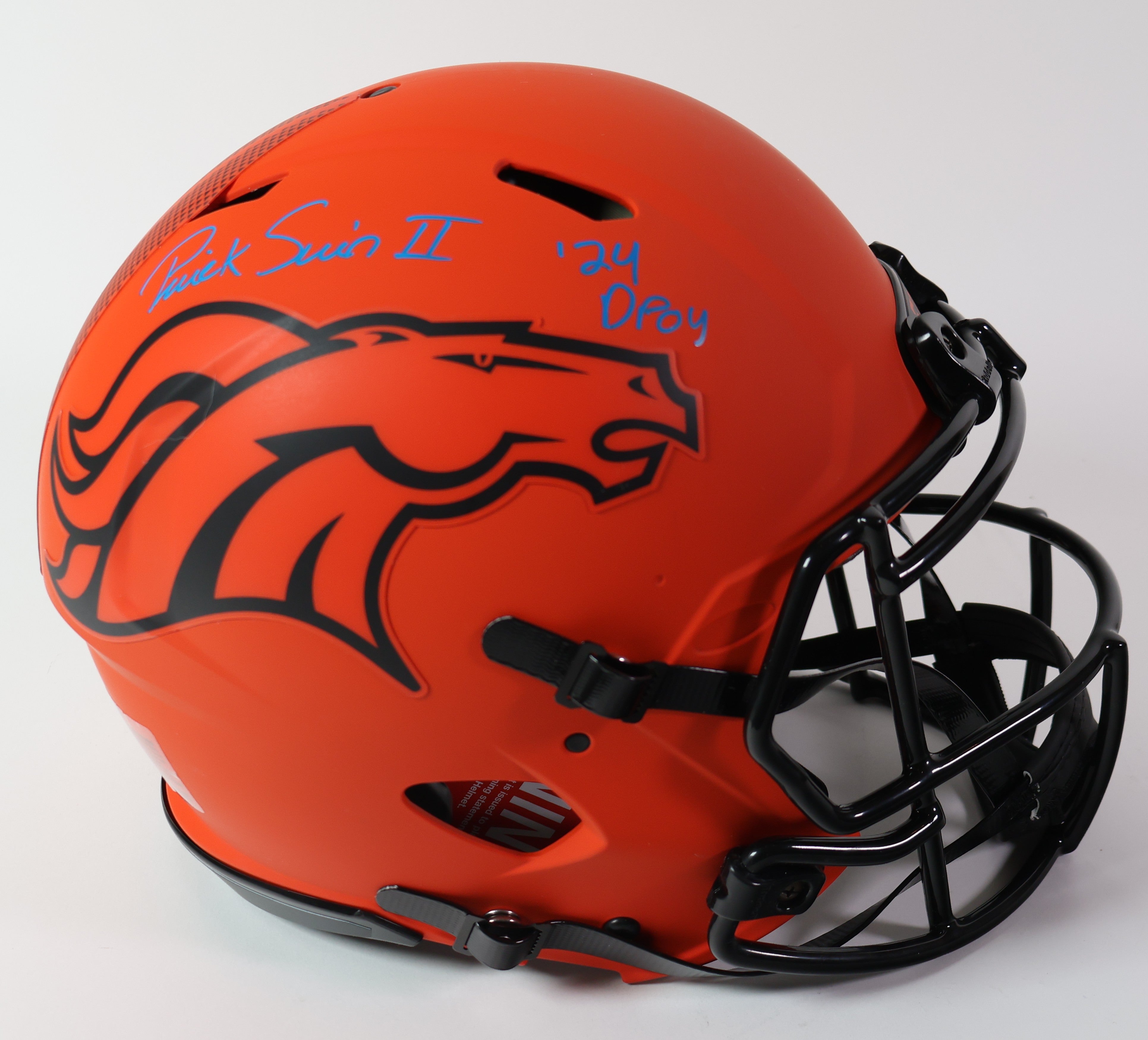 Patrick Surtain II Autographed/24 DPOY Broncos Rave Pro Authentic Helmet Beckett COA