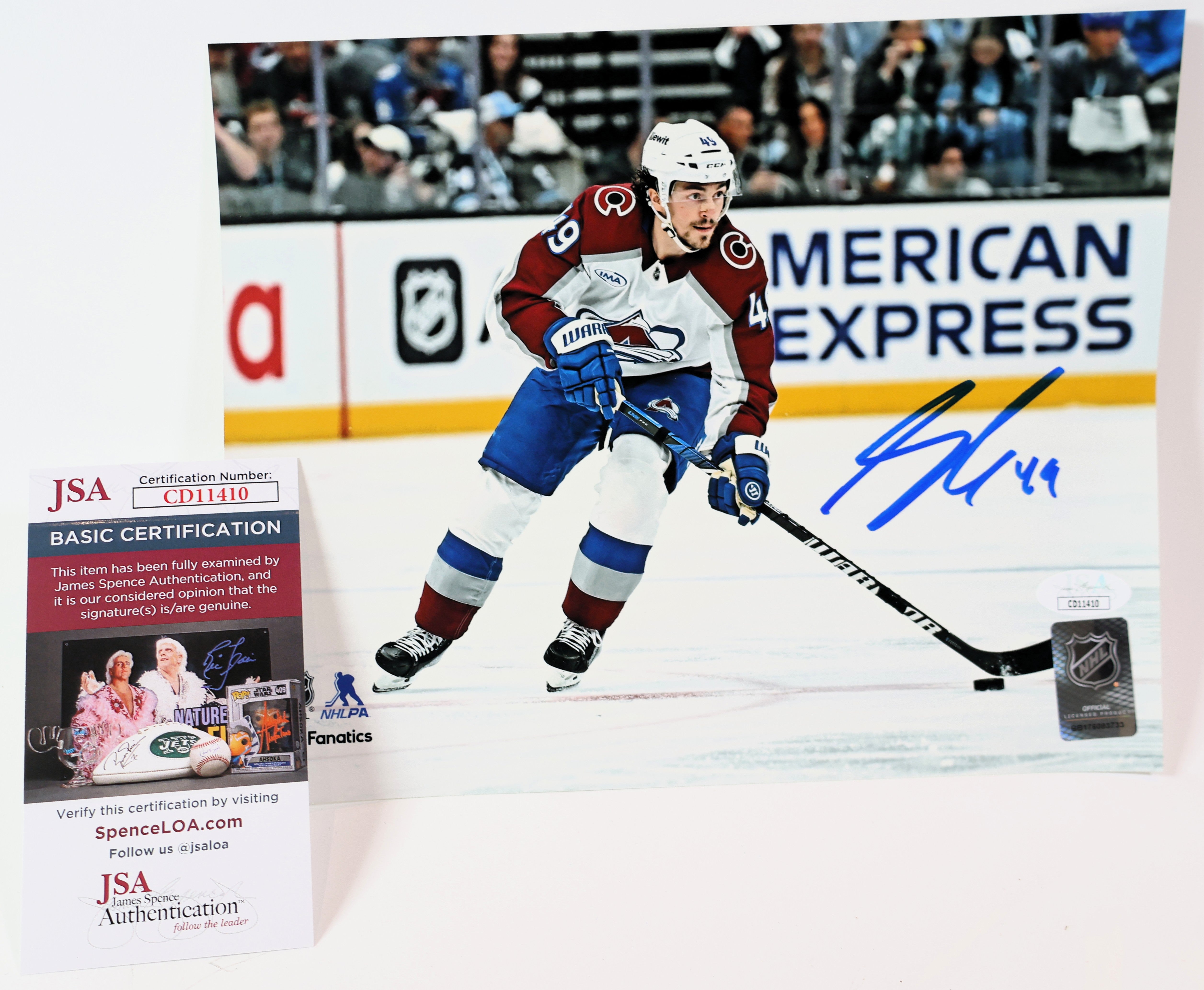 Samuel Girard Autographed Action 8x10 Photo White Uniform JSA COA