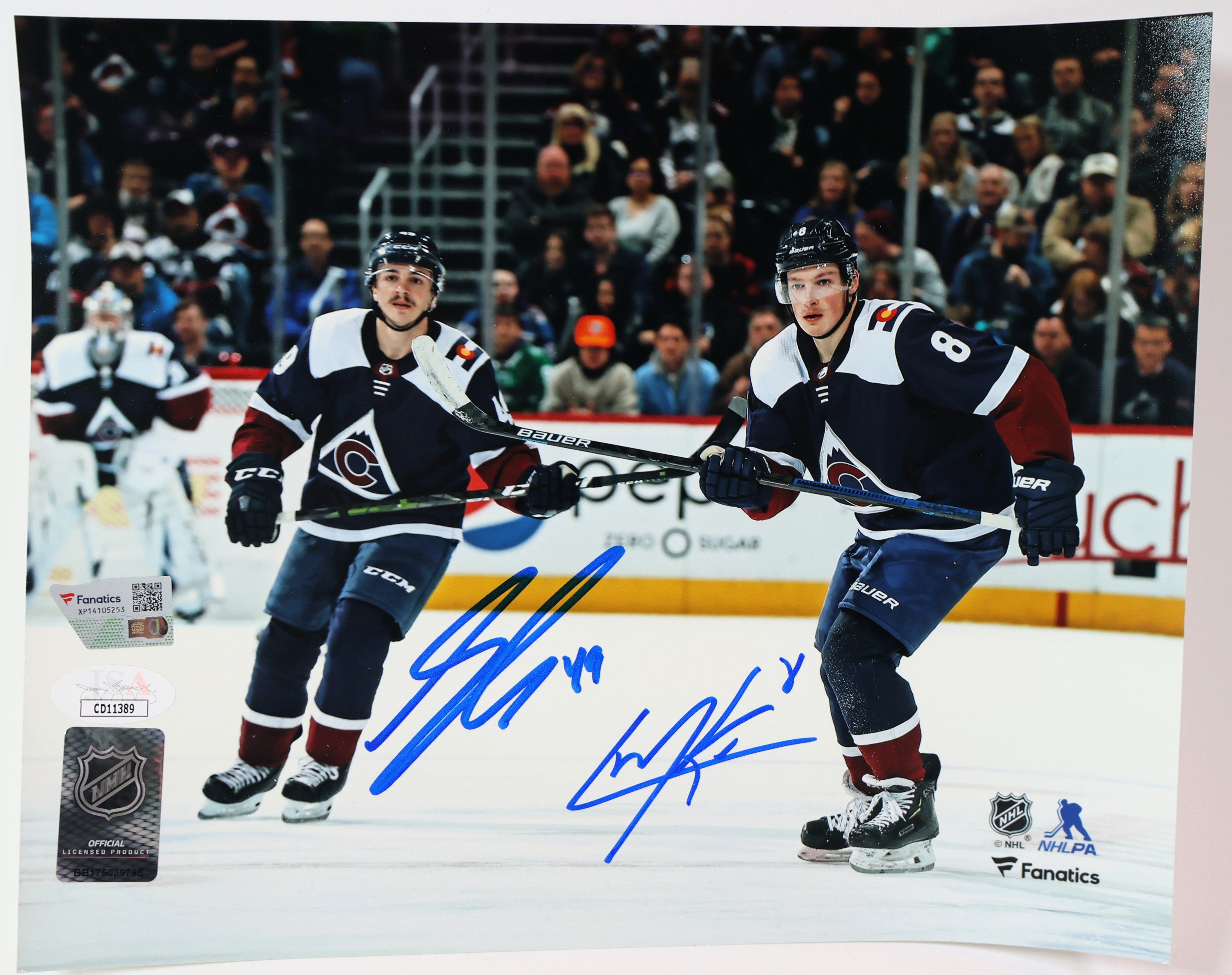 Cale Makar and Samuel Girard autographed 8x10 photo Fanatics and JSA COA