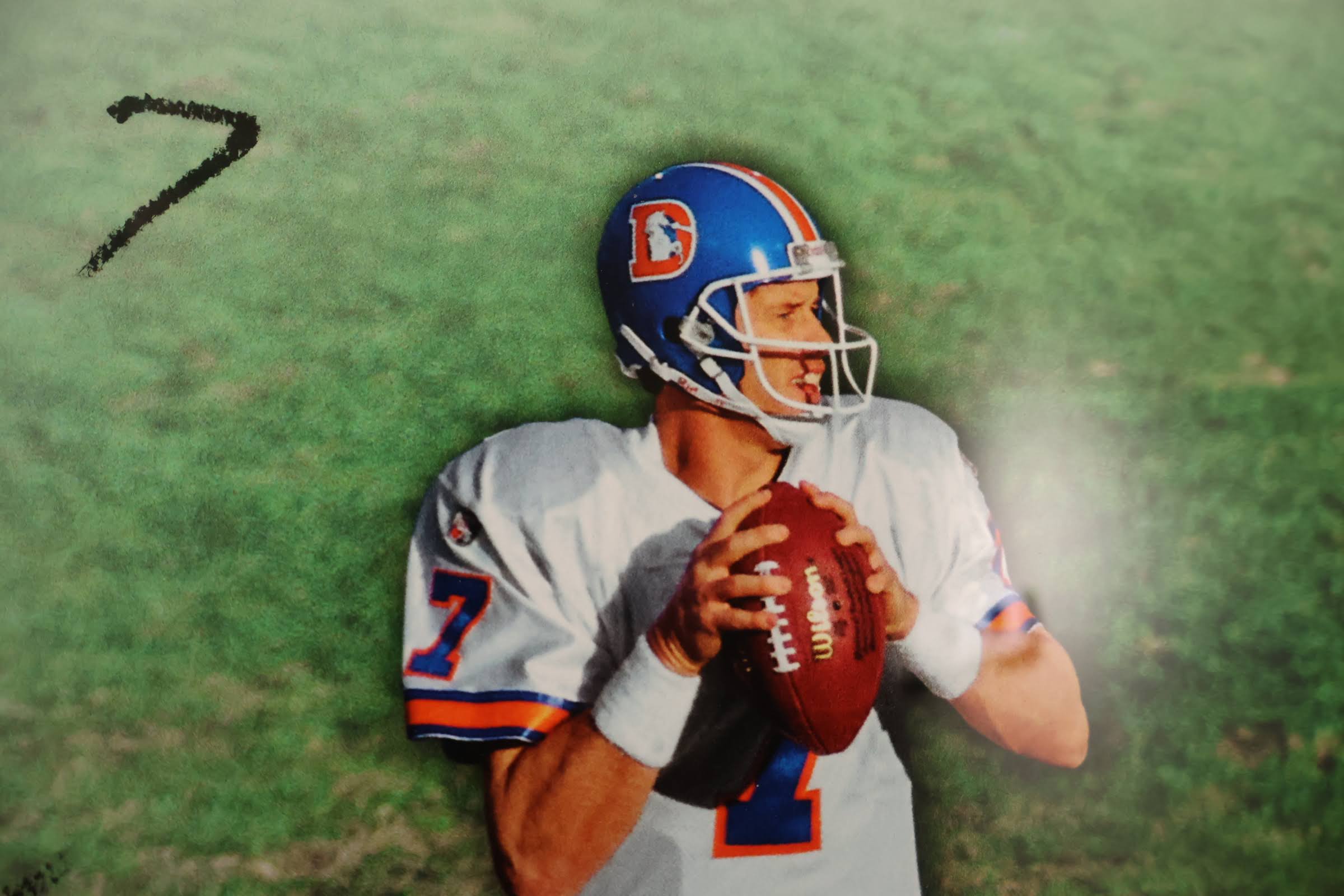 John Elway "The Show" (HUGE) Autographed 20X46 Framed Photo Denver Broncos UDA