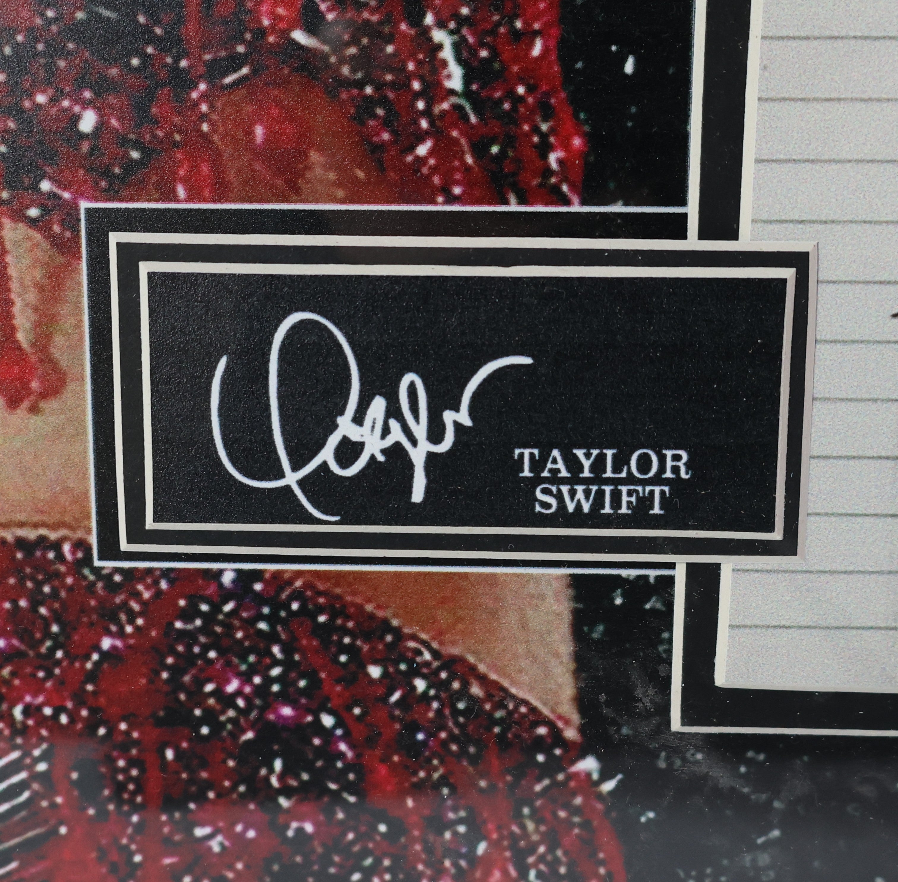 Taylor Swift Autographed Photo with Replica Lyric Sheet Music - Deluxe Framed Display