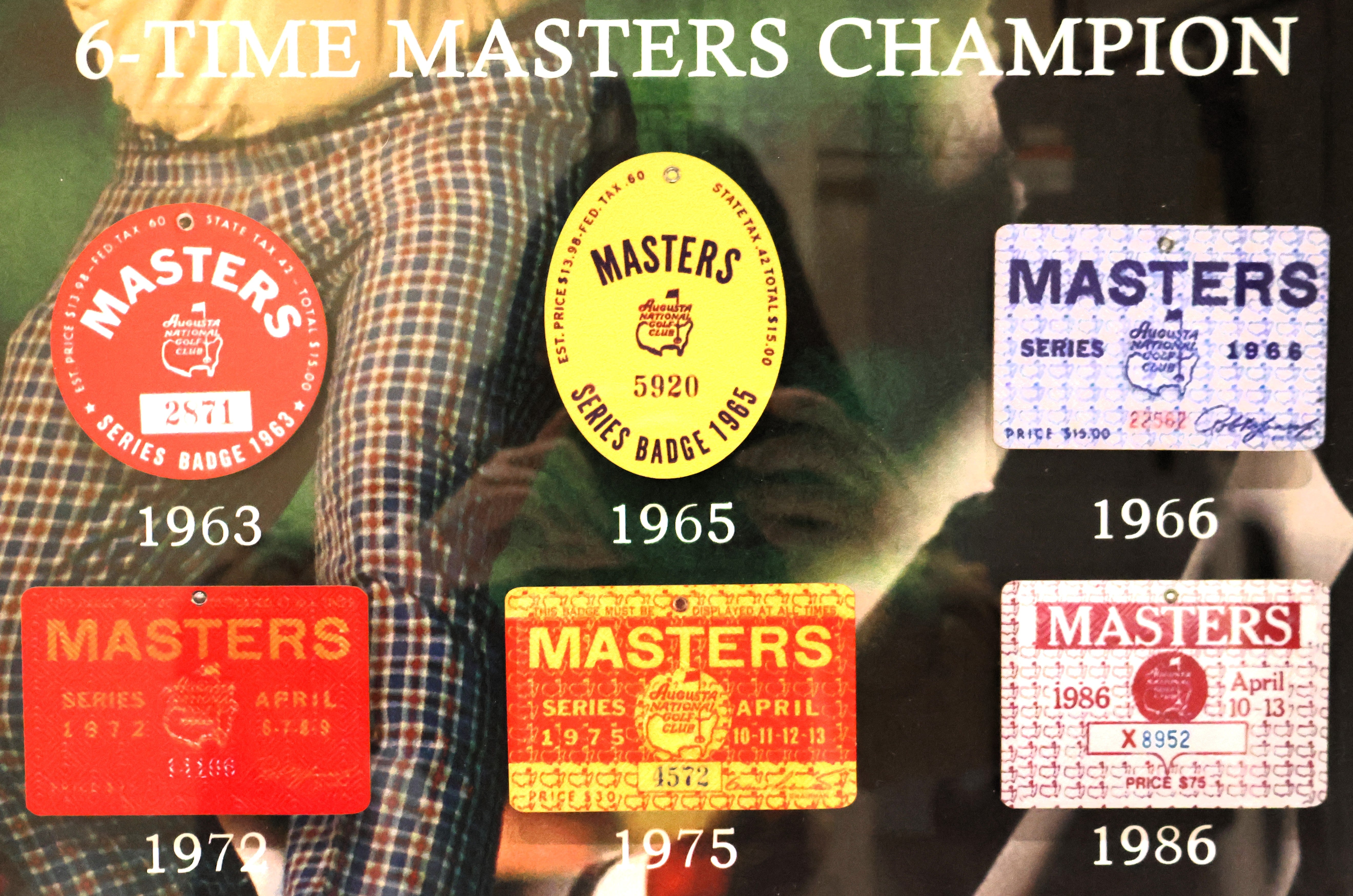 Jack Nicklaus 6-Time Masters Champion Commemorative Framed Photo 33"x23"