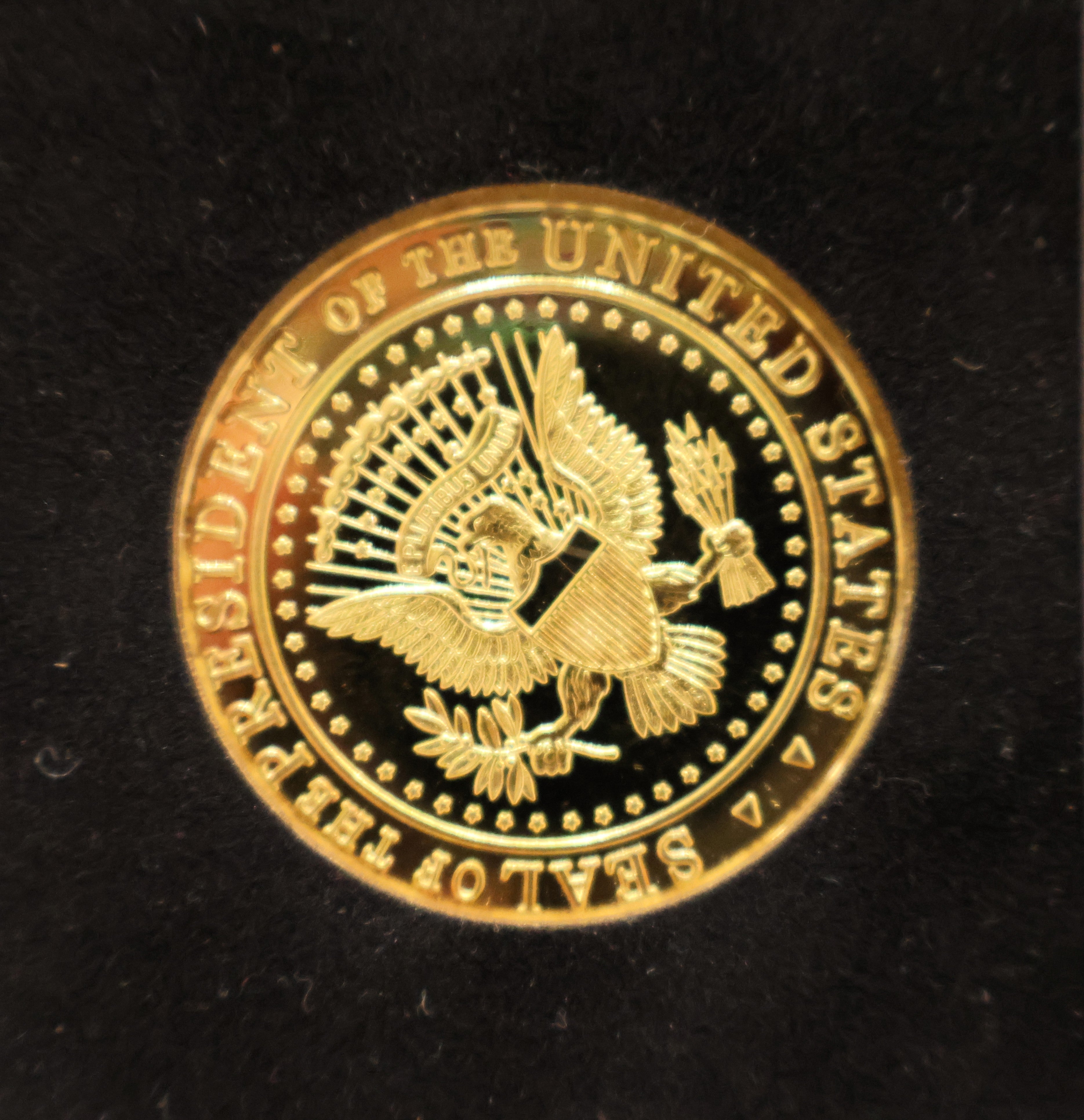 Donald Trump Framed Newspaper and Coin with Laser Signature 14.5"x18.5"