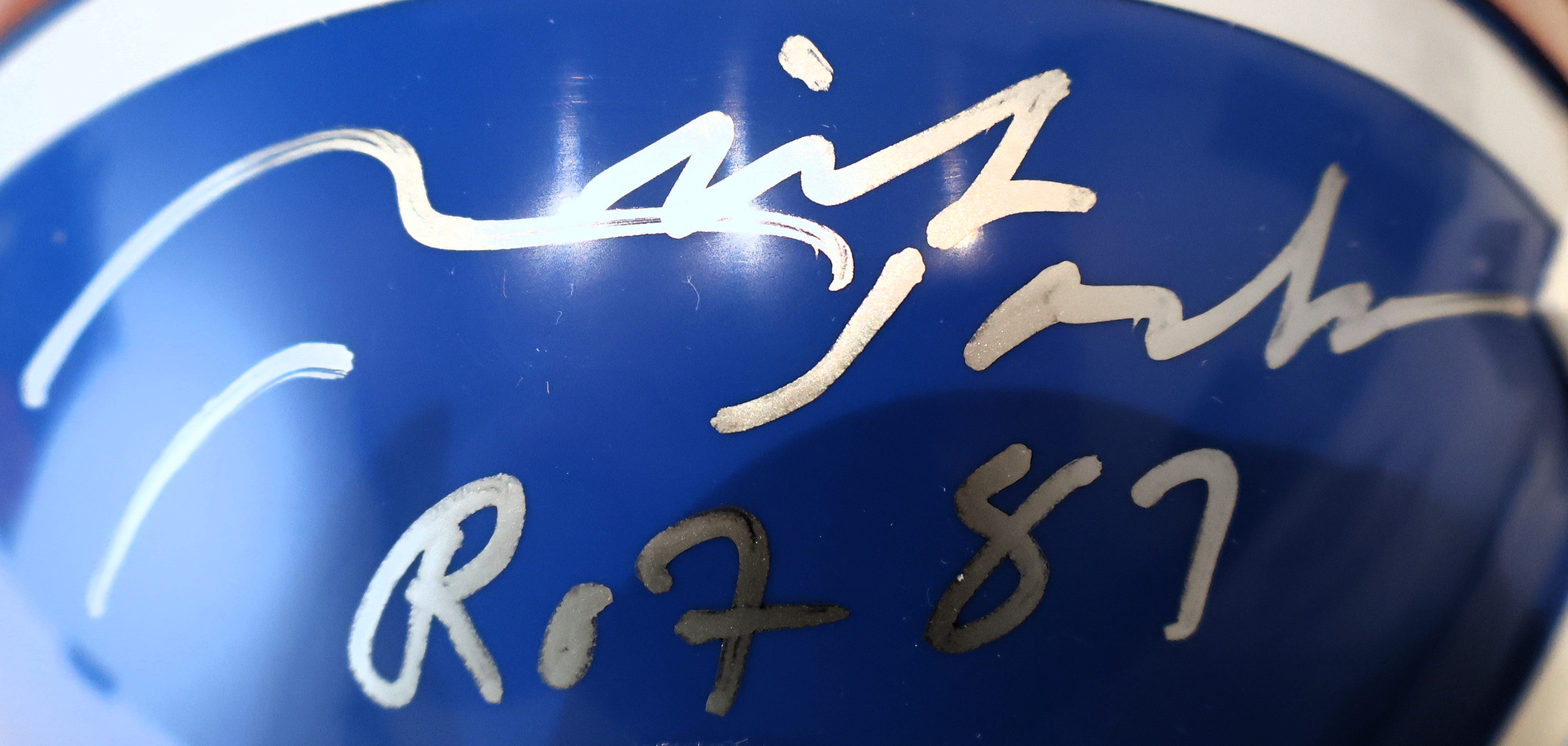 Rich Jackson Autographed Mini Helmet Inscribed "ROF 87" LSM COA