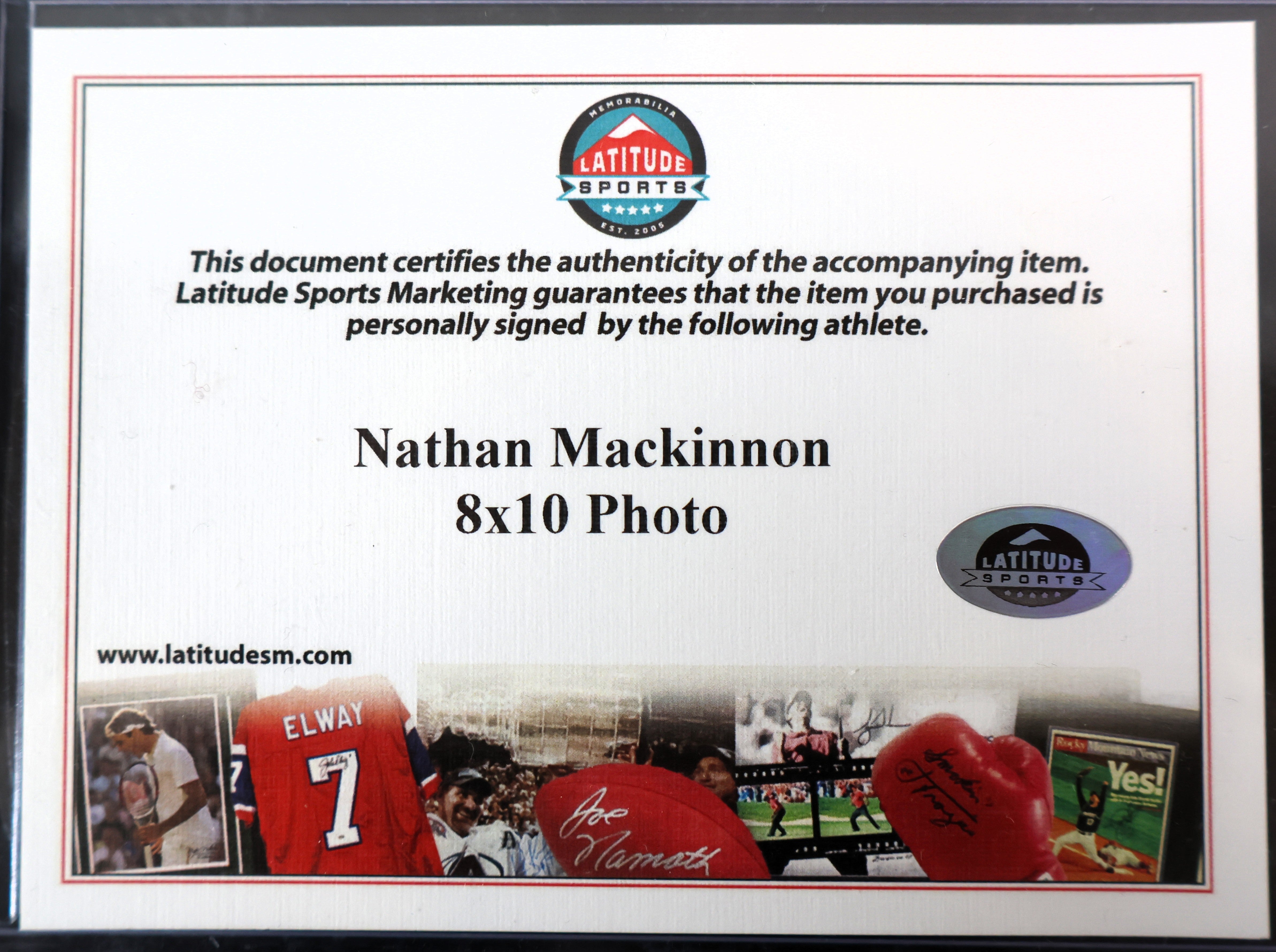 Nathan Mackinnon Autographed 8x10 Photo with Plaque Fanatics COA